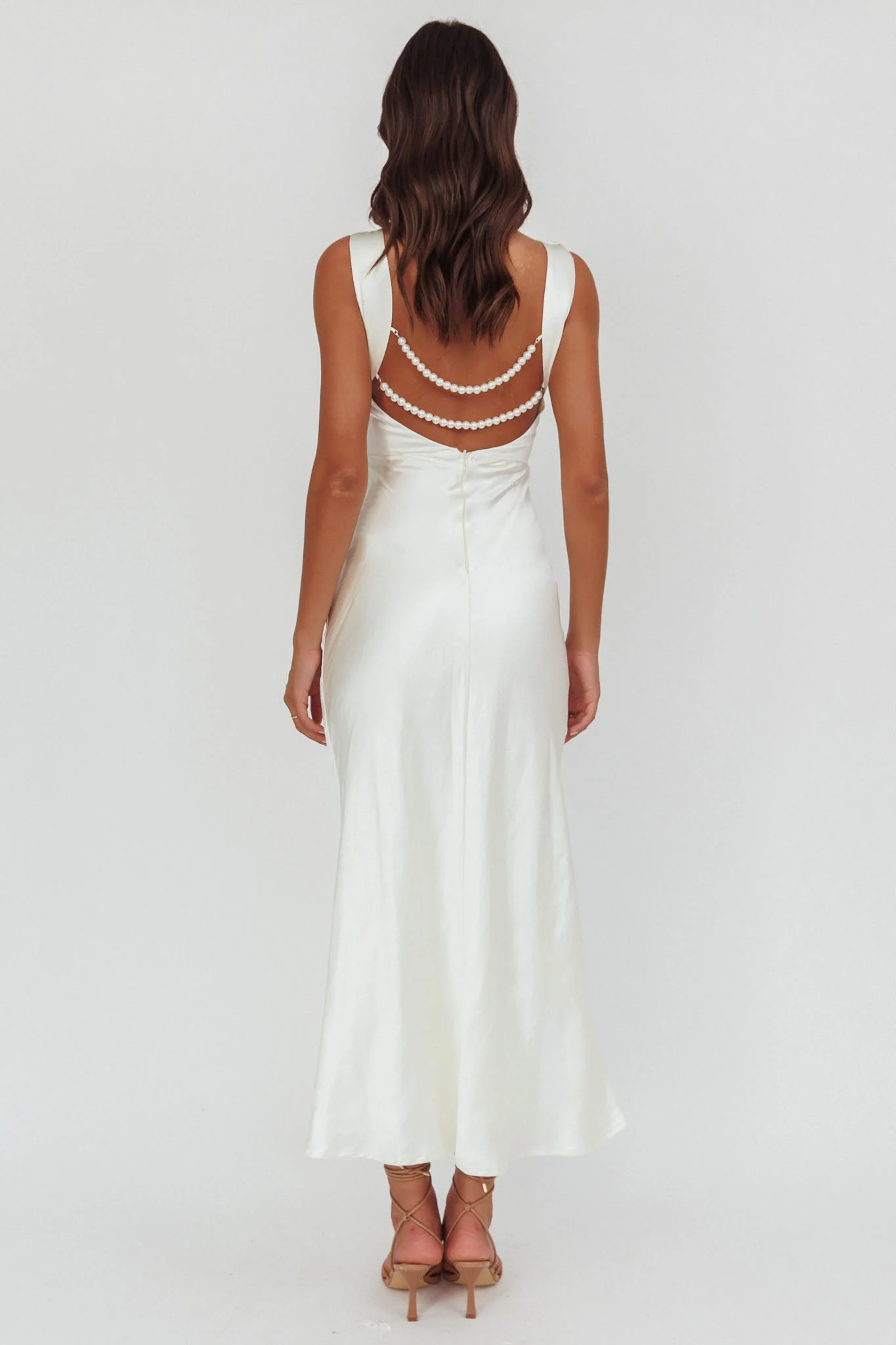 Helsi Pearl Back Midi Dress White - Image 3