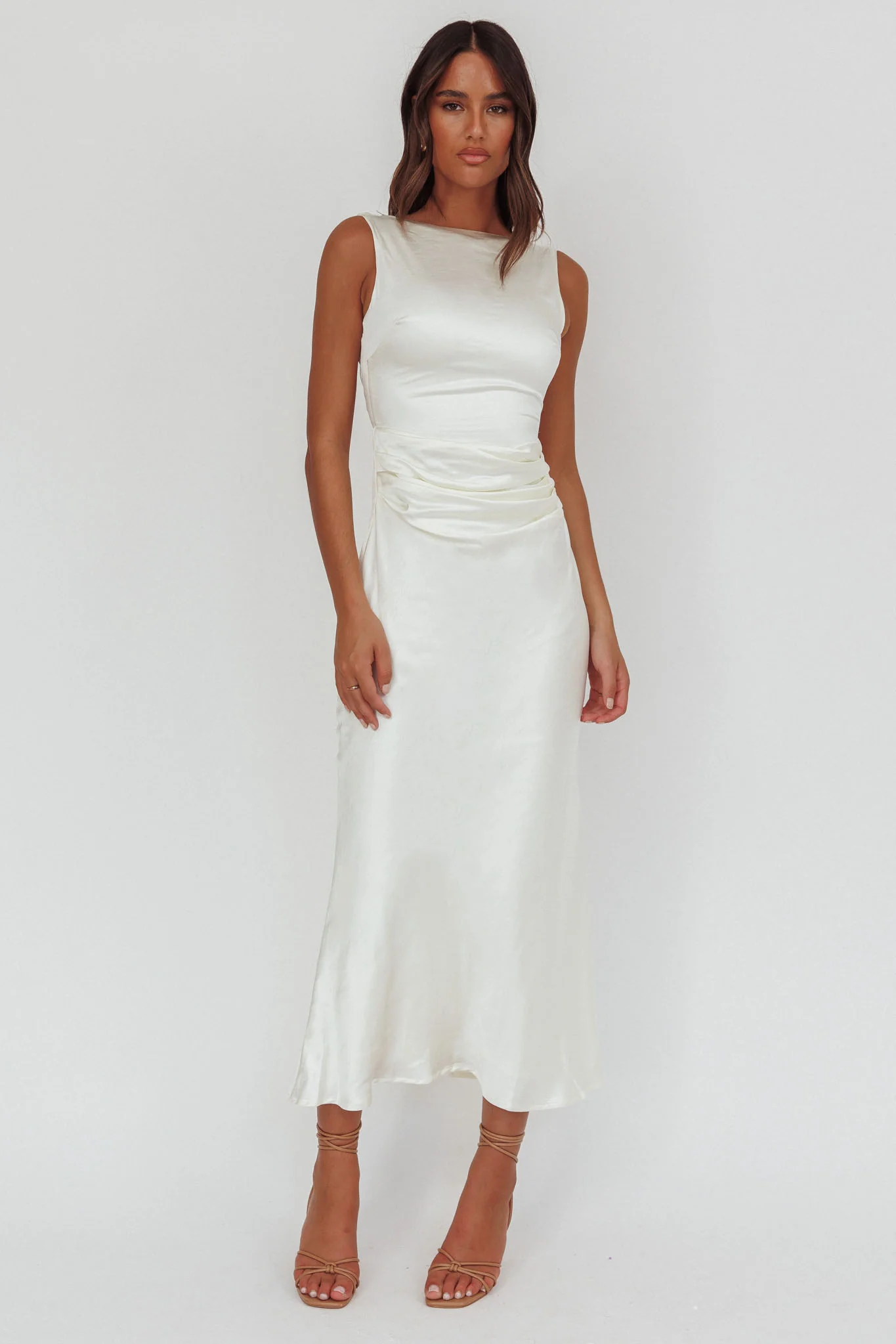 Helsi Pearl Back Midi Dress White - Image 5