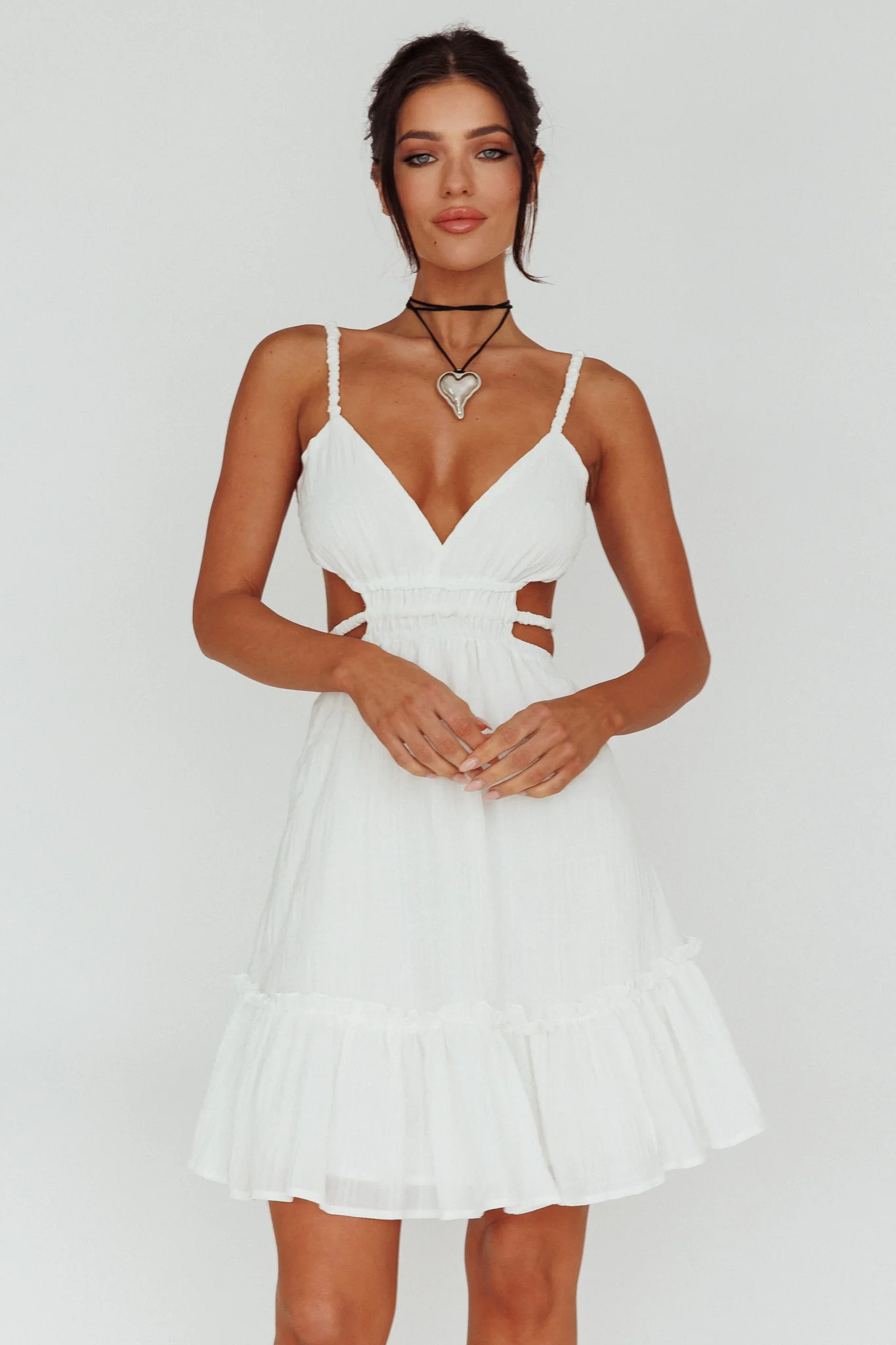 High Flier Open Back Mini Dress White - Image 5
