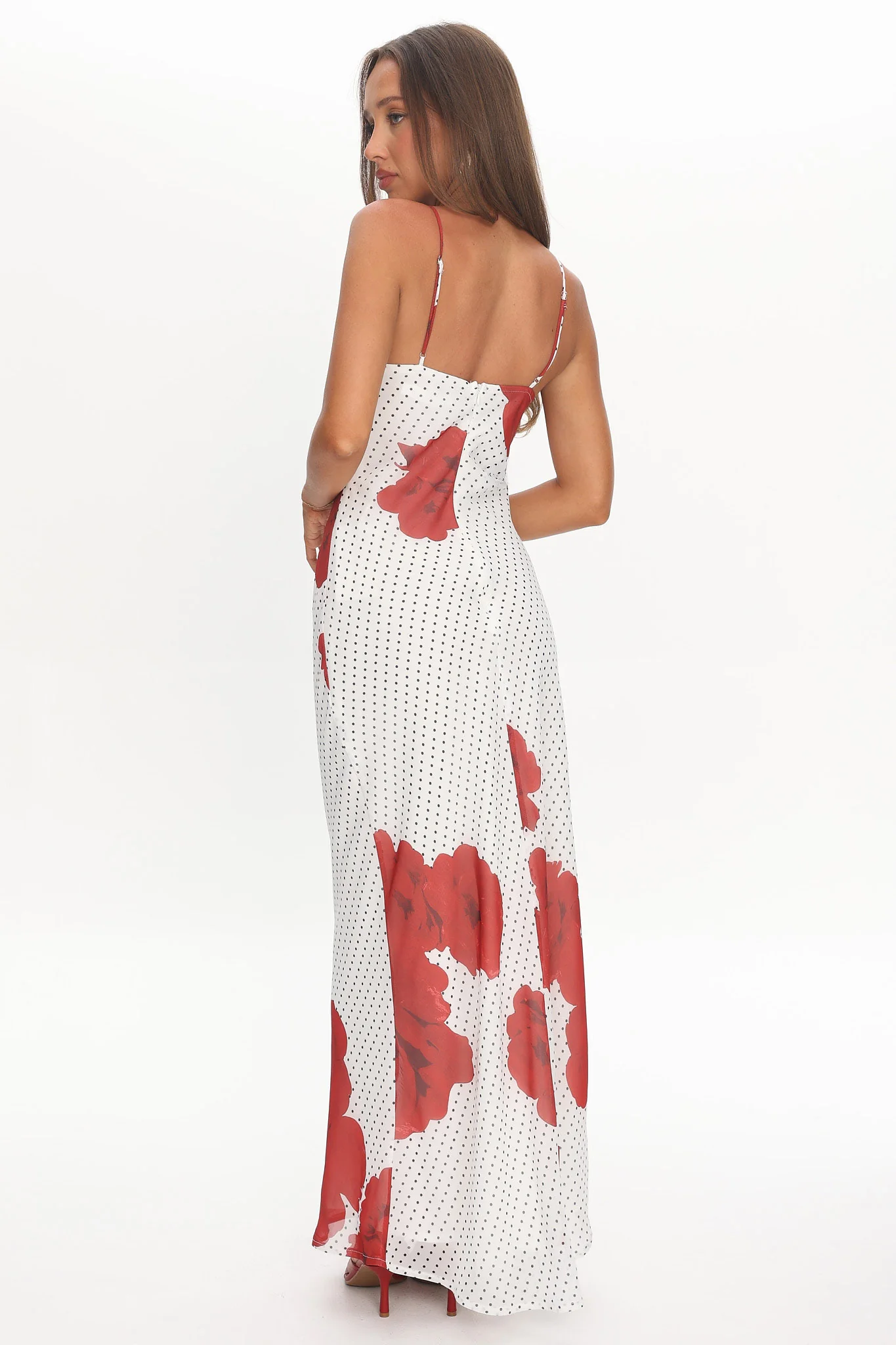 High Roller Rosette Maxi Dress Print White - Image 3