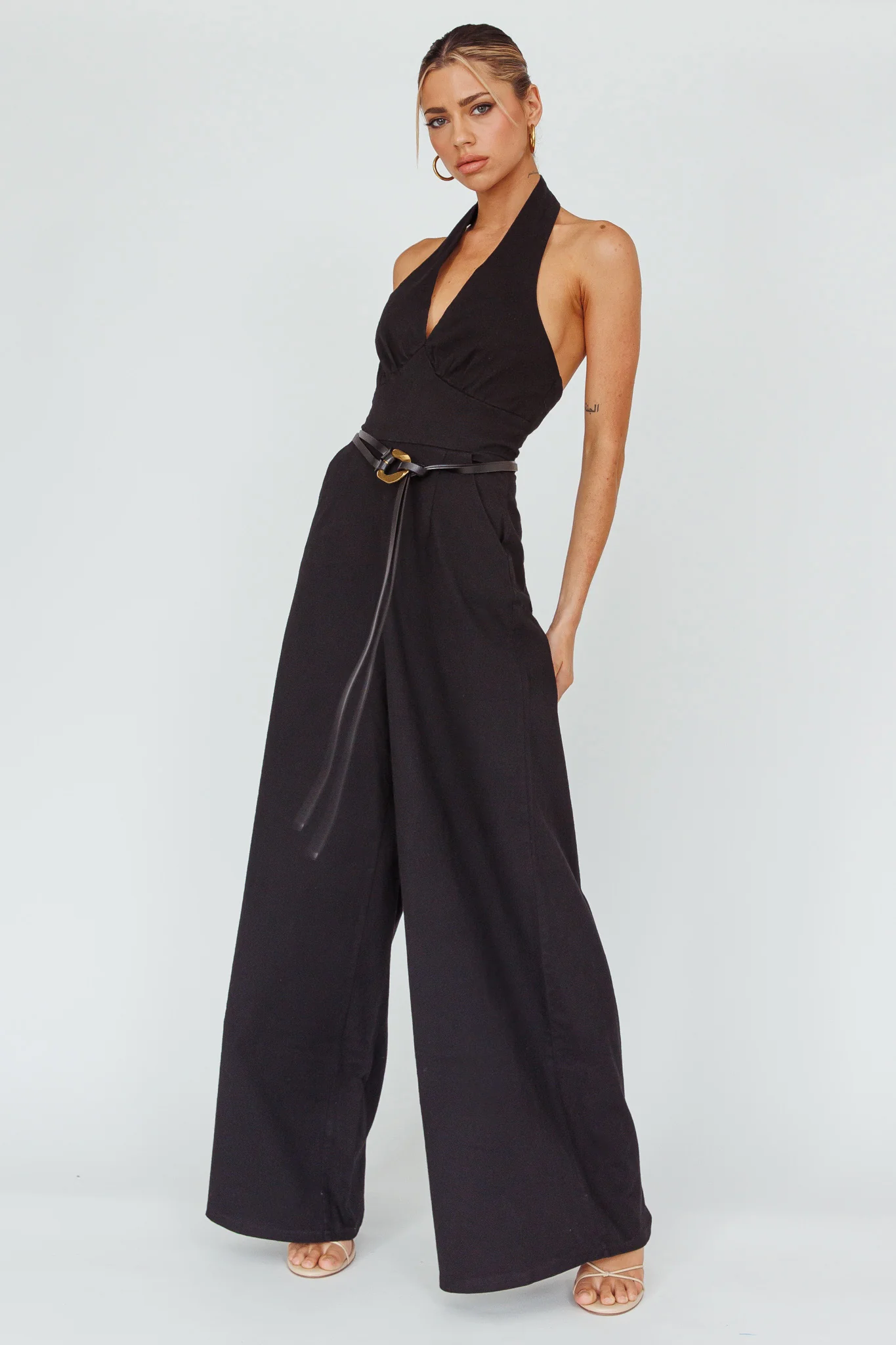 Hilaria Halterneck Jumpsuit Black - Image 6