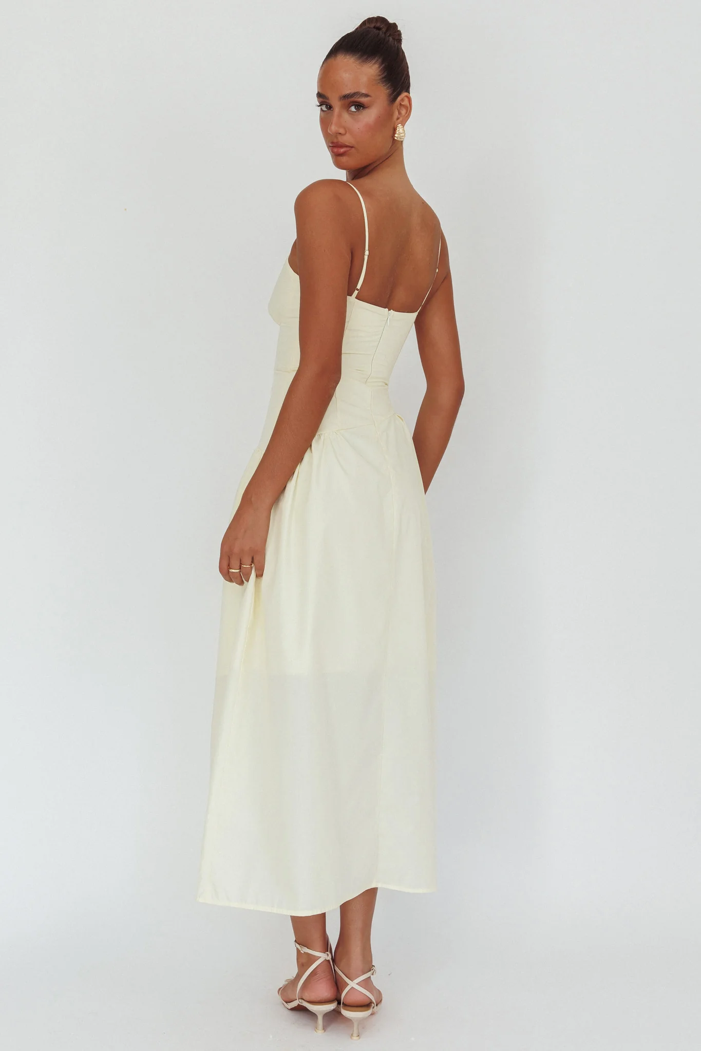 Honey Baby Diagonal Waist Maxi Dress Butter - Image 2
