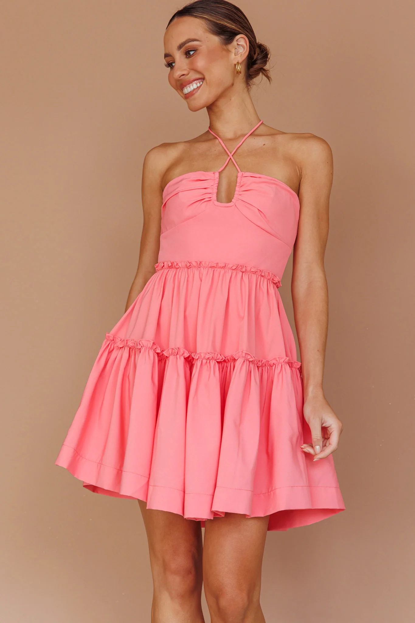 Horizons Frill Trim Mini Dress Pink - Image 5