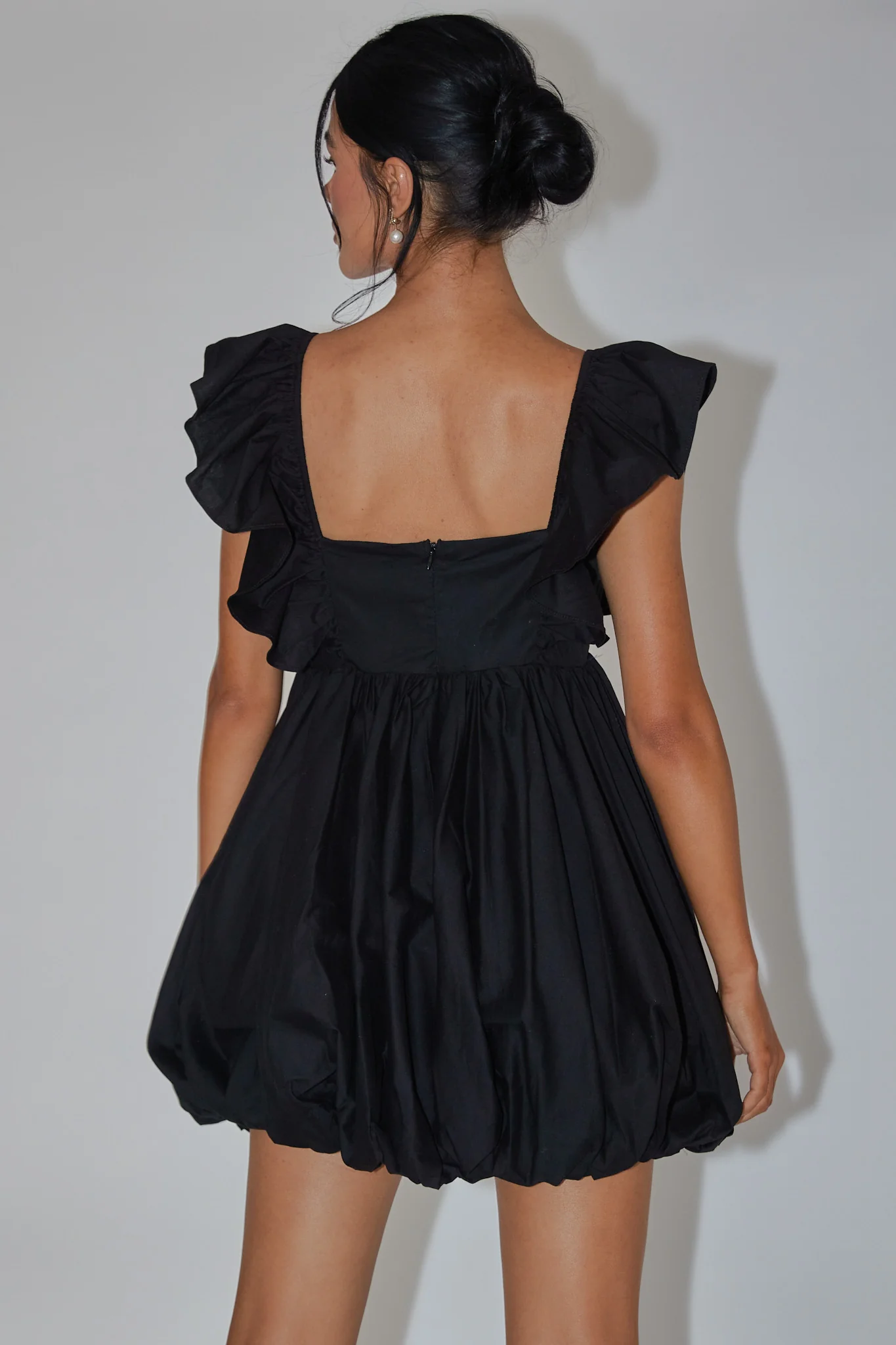 Horoscope Bubble Hem Mini Dress Black - Image 2