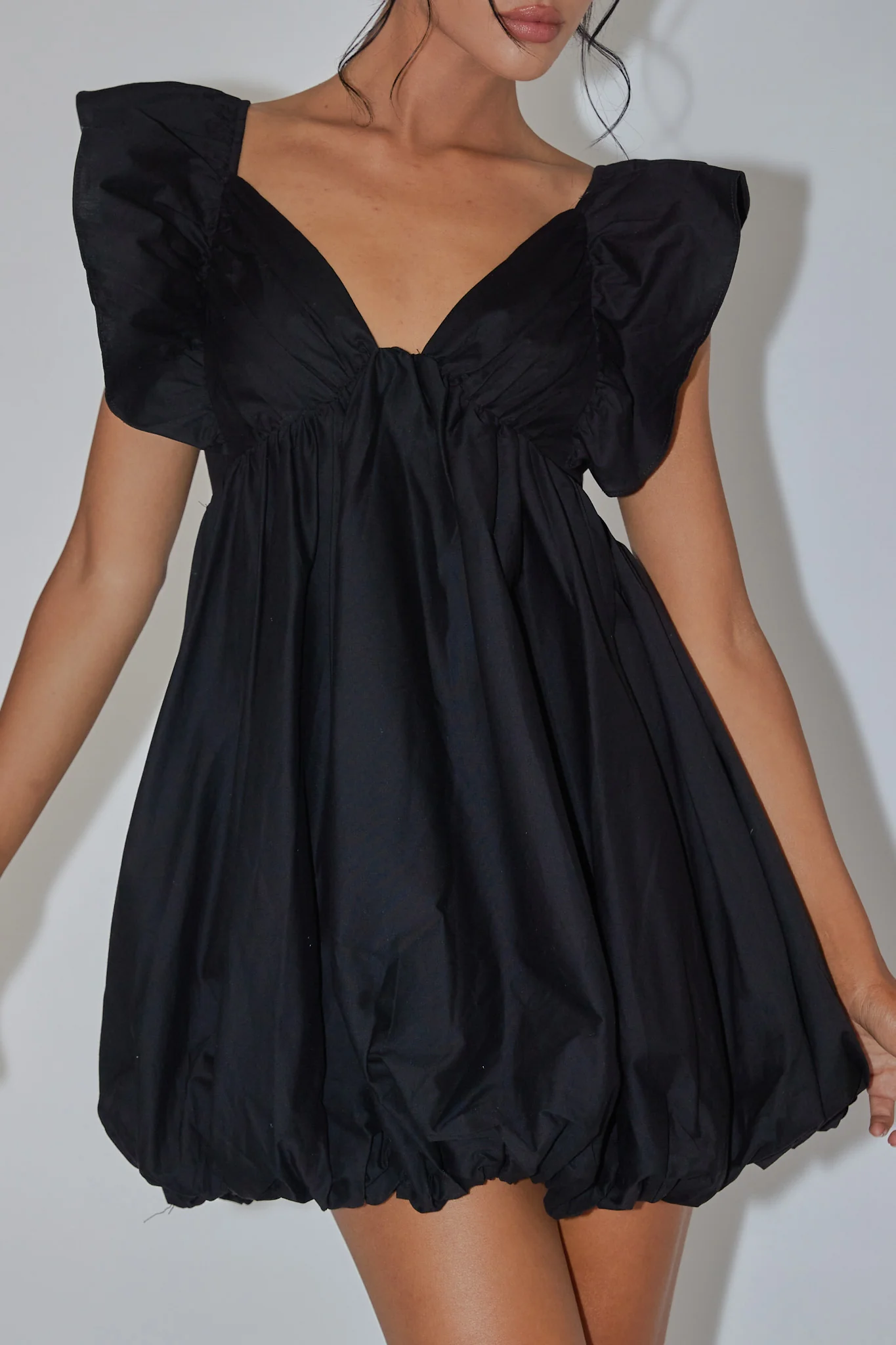 Horoscope Bubble Hem Mini Dress Black - Image 4