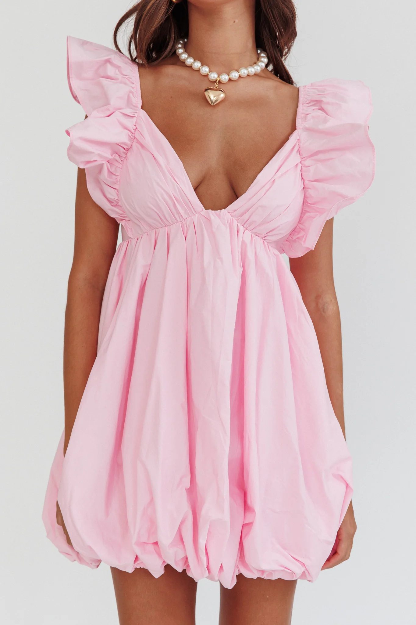 Horoscope Bubble Hem Mini Dress Blush - Image 5