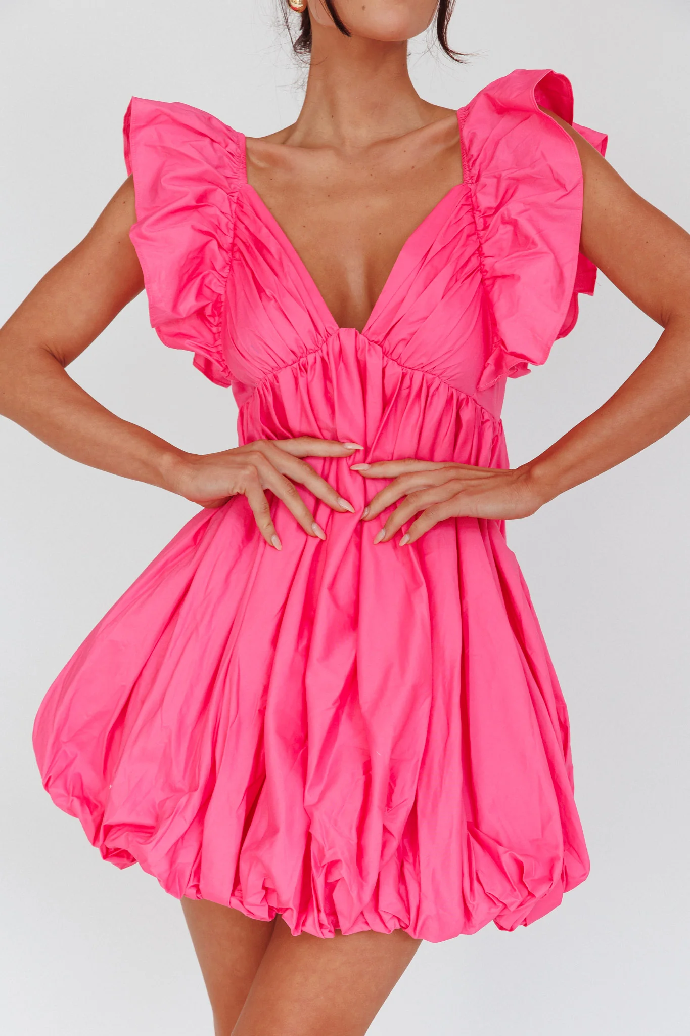 Horoscope Bubble Hem Mini Dress Pink - Image 4
