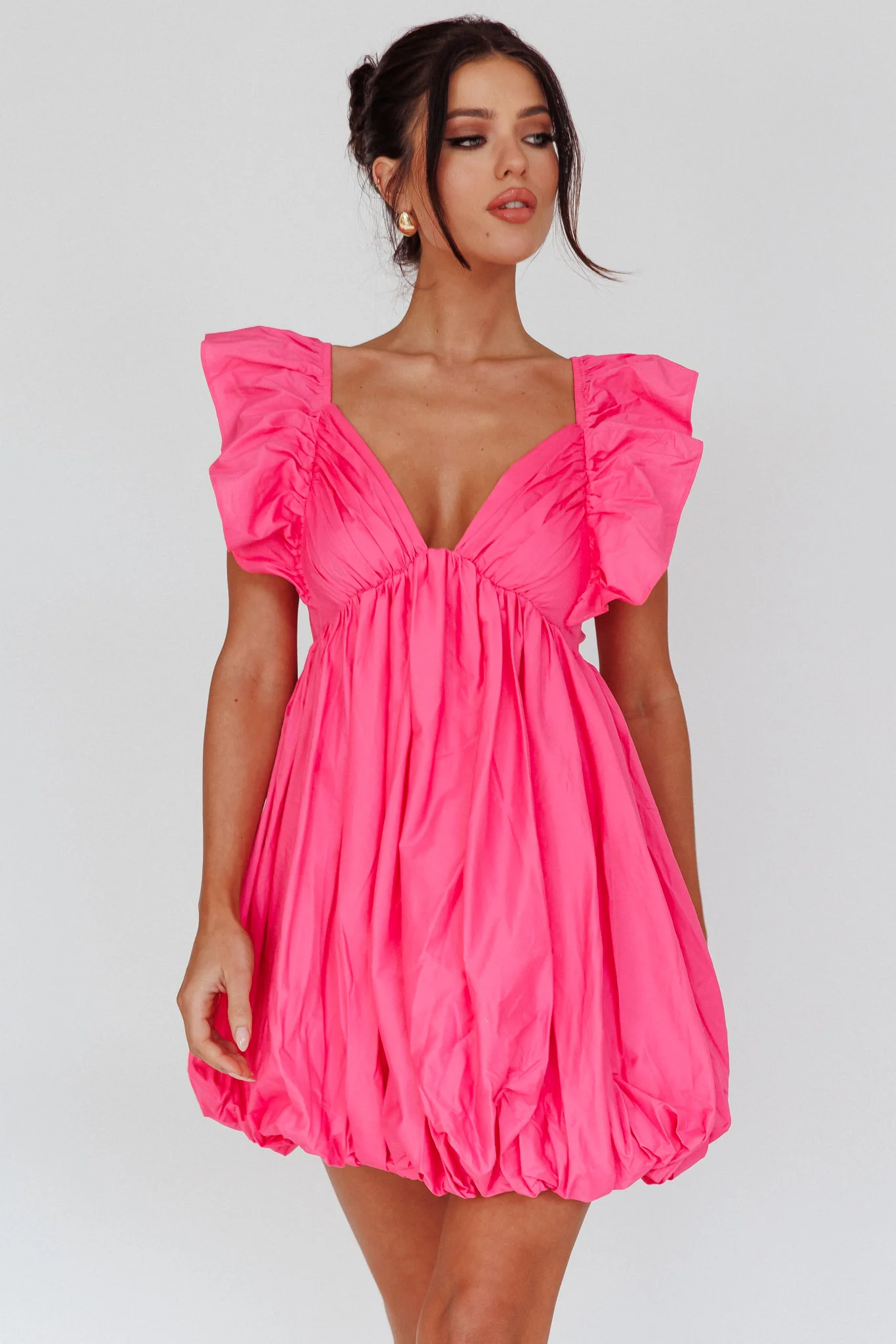Horoscope Bubble Hem Mini Dress Pink - Image 5