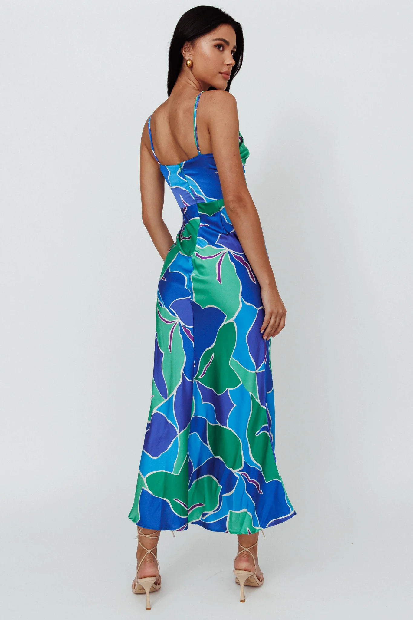 Hula Sweetheart Midi Dress Floral Blue - Image 2