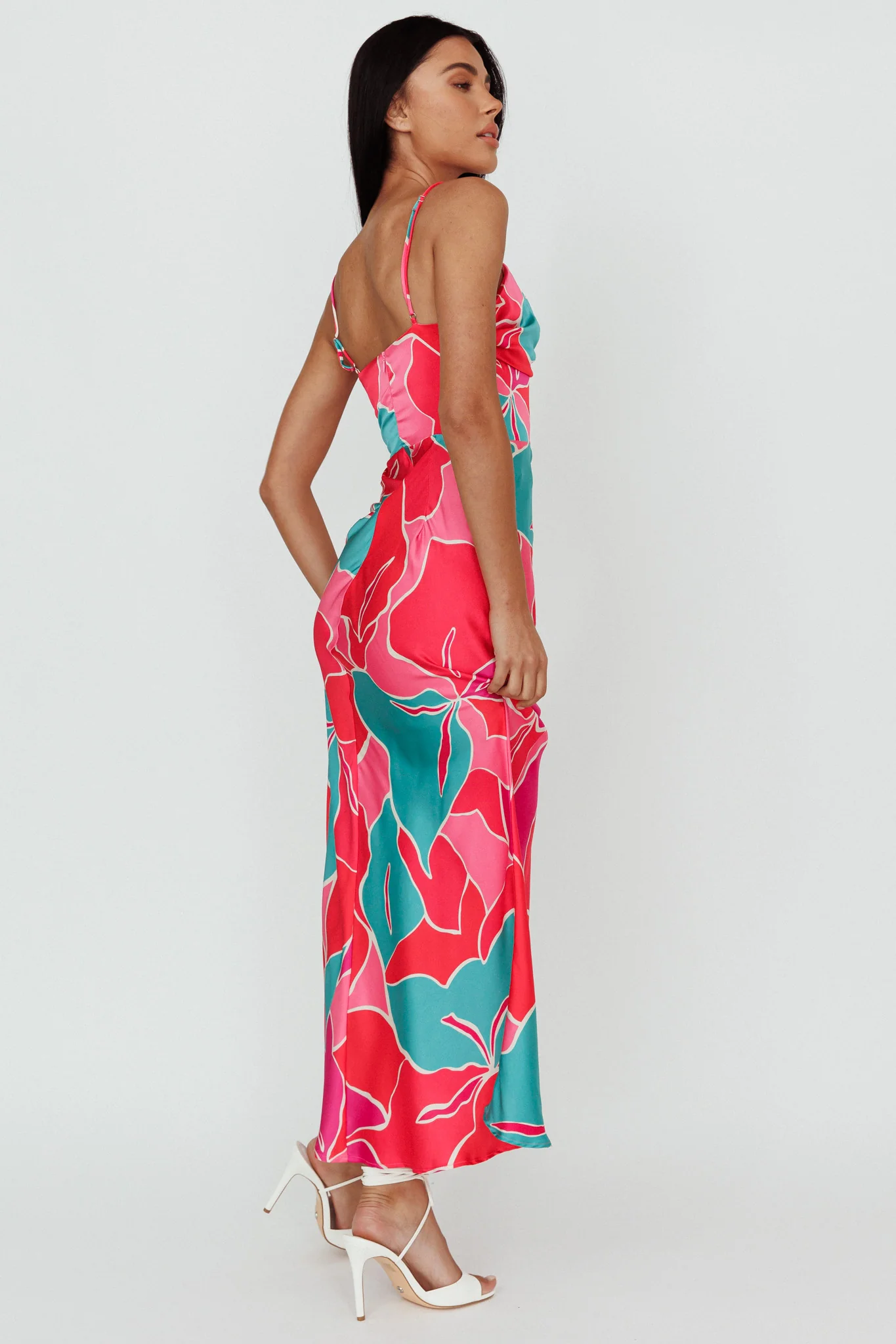 Hula Sweetheart Midi Dress Floral Red - Image 2
