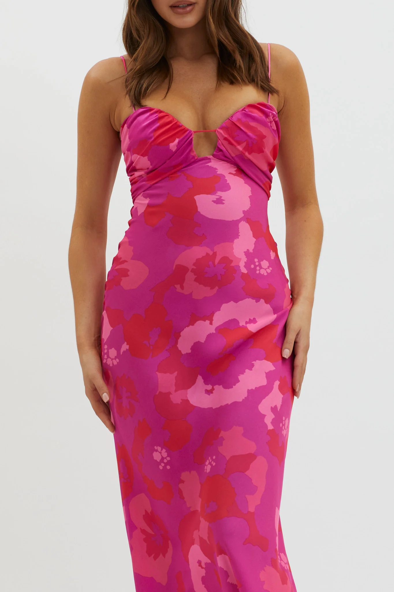 In A Daze Gathered Bust Midi Dress Pink - Image 3