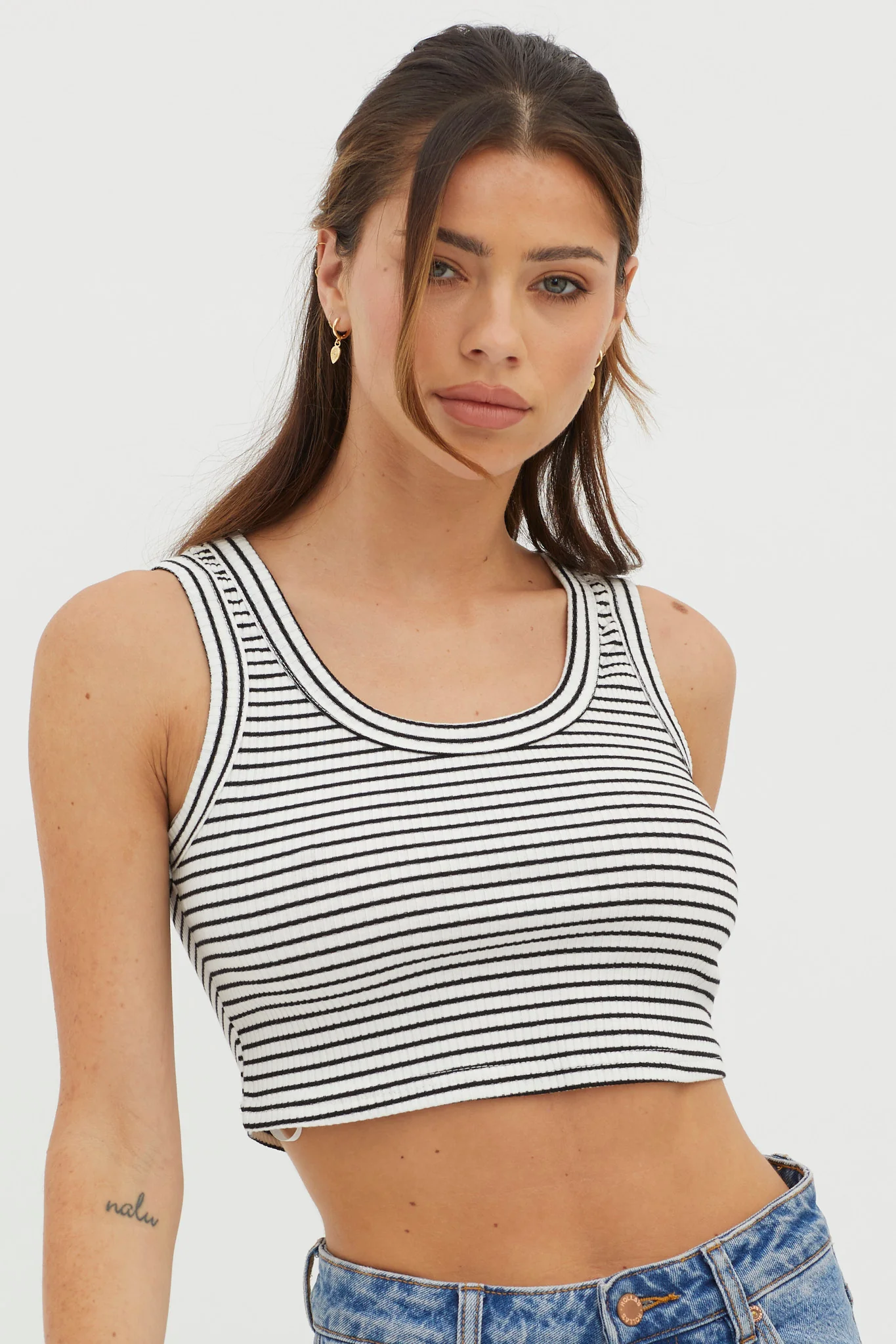 In Sync Scoop Neck Crop Top White Base - Image 5