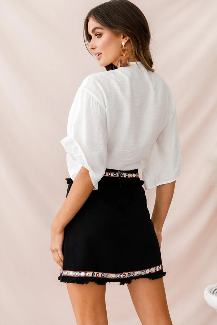 Inca Embellished Skirt Black - Image 3