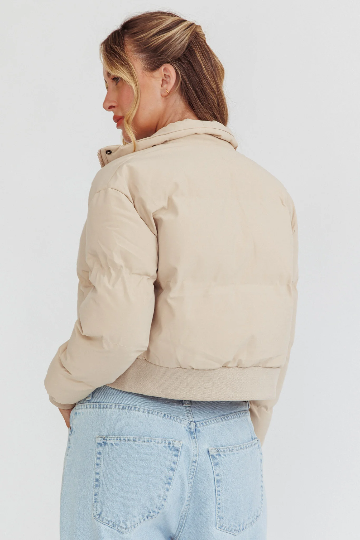 Infatuation Cropped Puffer Jacket White - Image 2