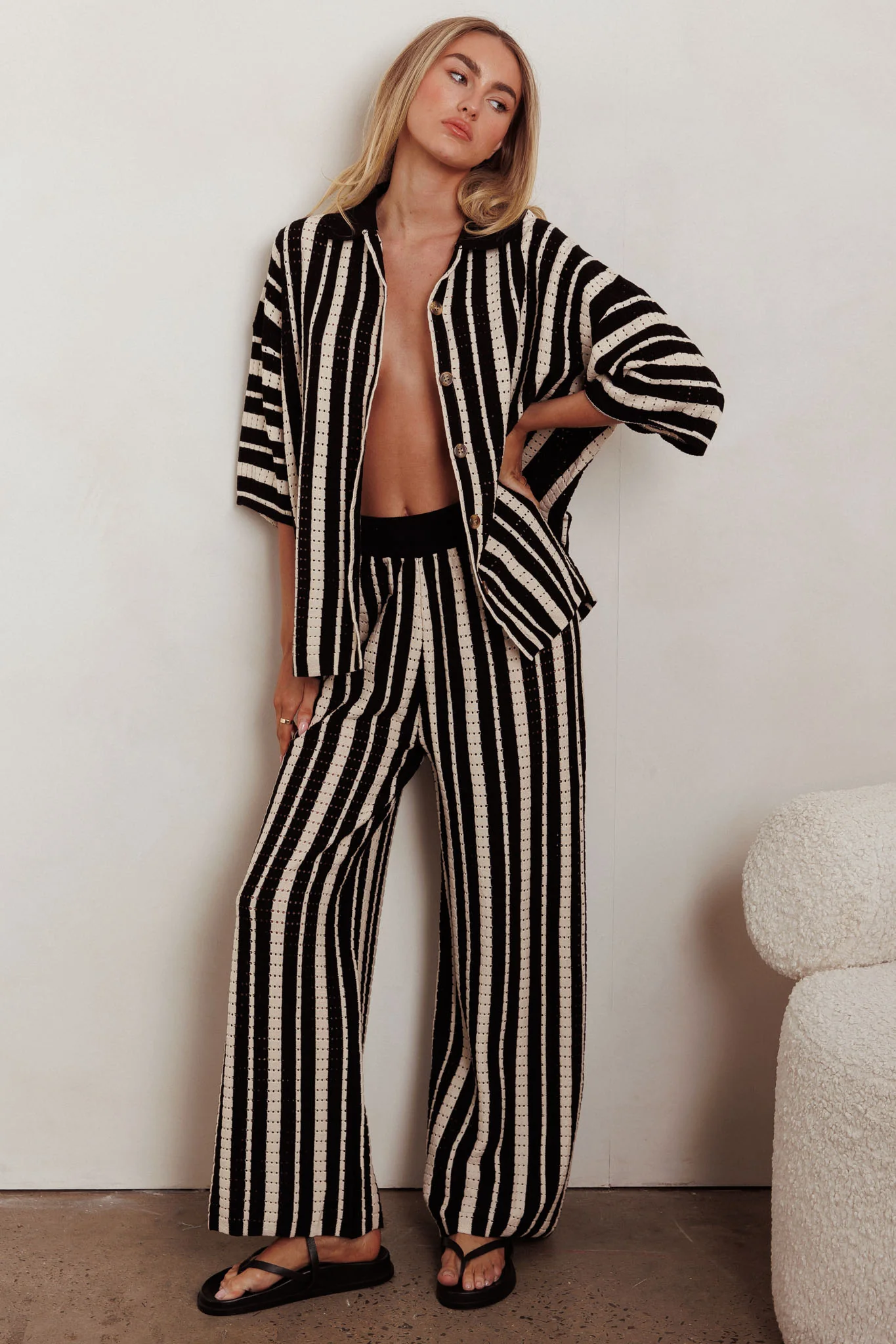 Influence Knit Straight Leg Pants Black - Image 4