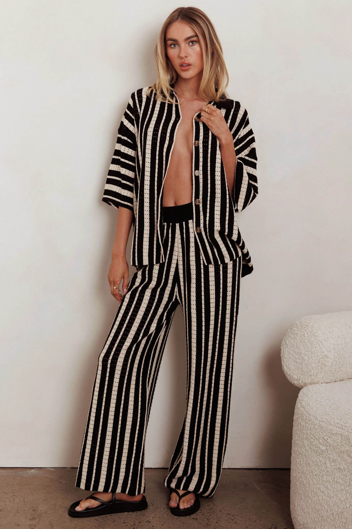 Influence Knit Straight Leg Pants Black - Image 5