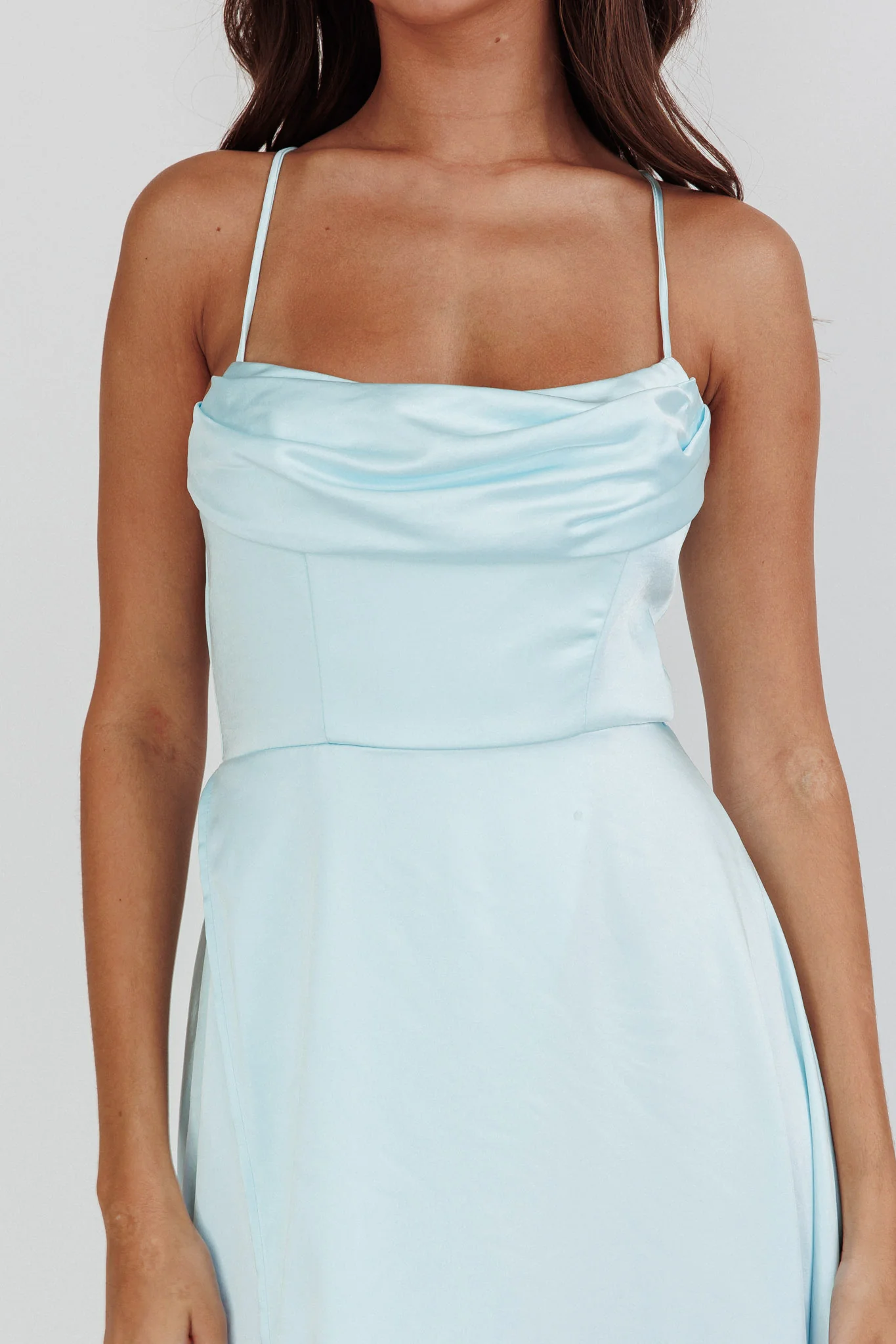 Inner Light Gathered Bust Split Maxi Dress Mint - Image 4