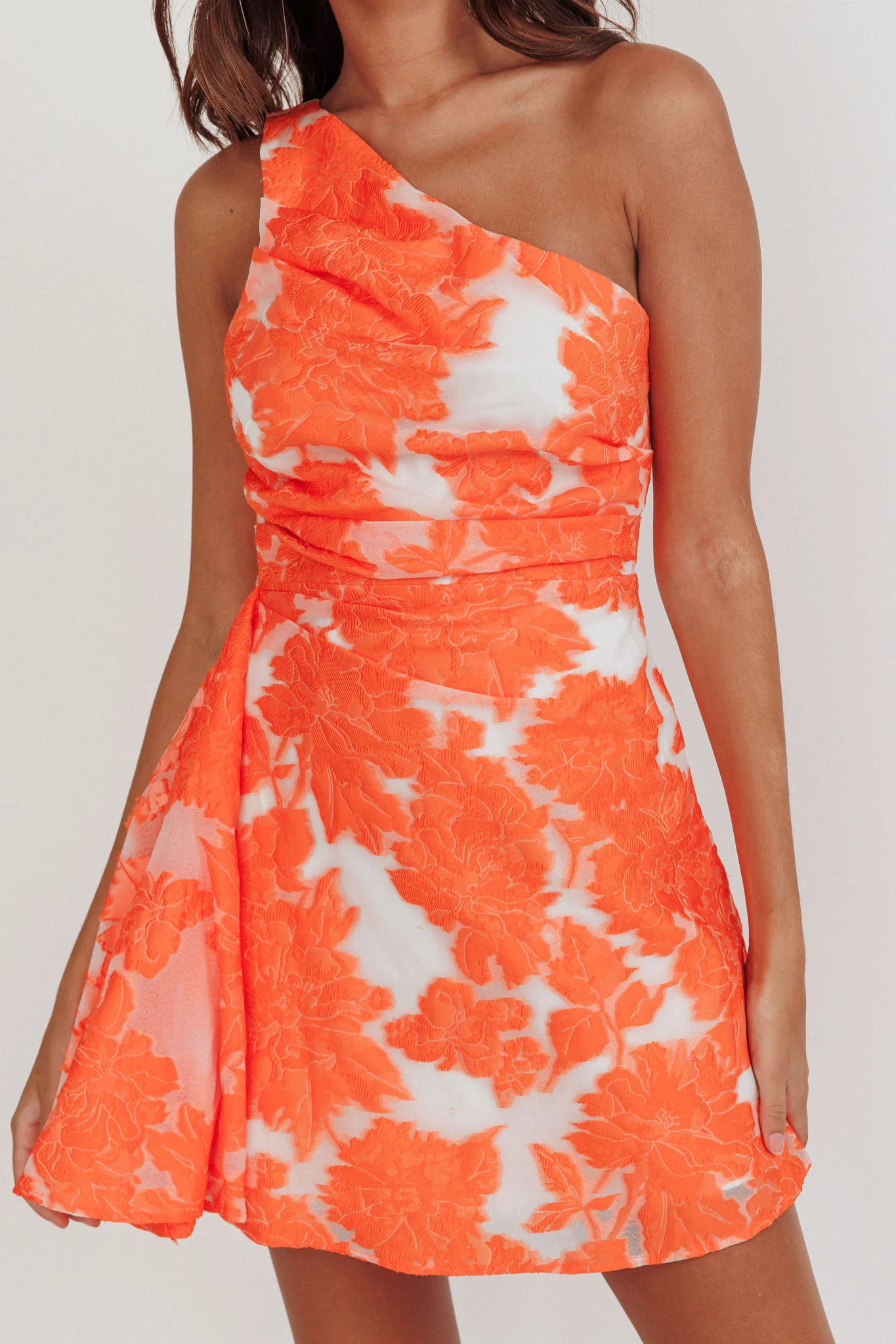 Inner Power One-Shoulder Mini Dress Orange - Image 5