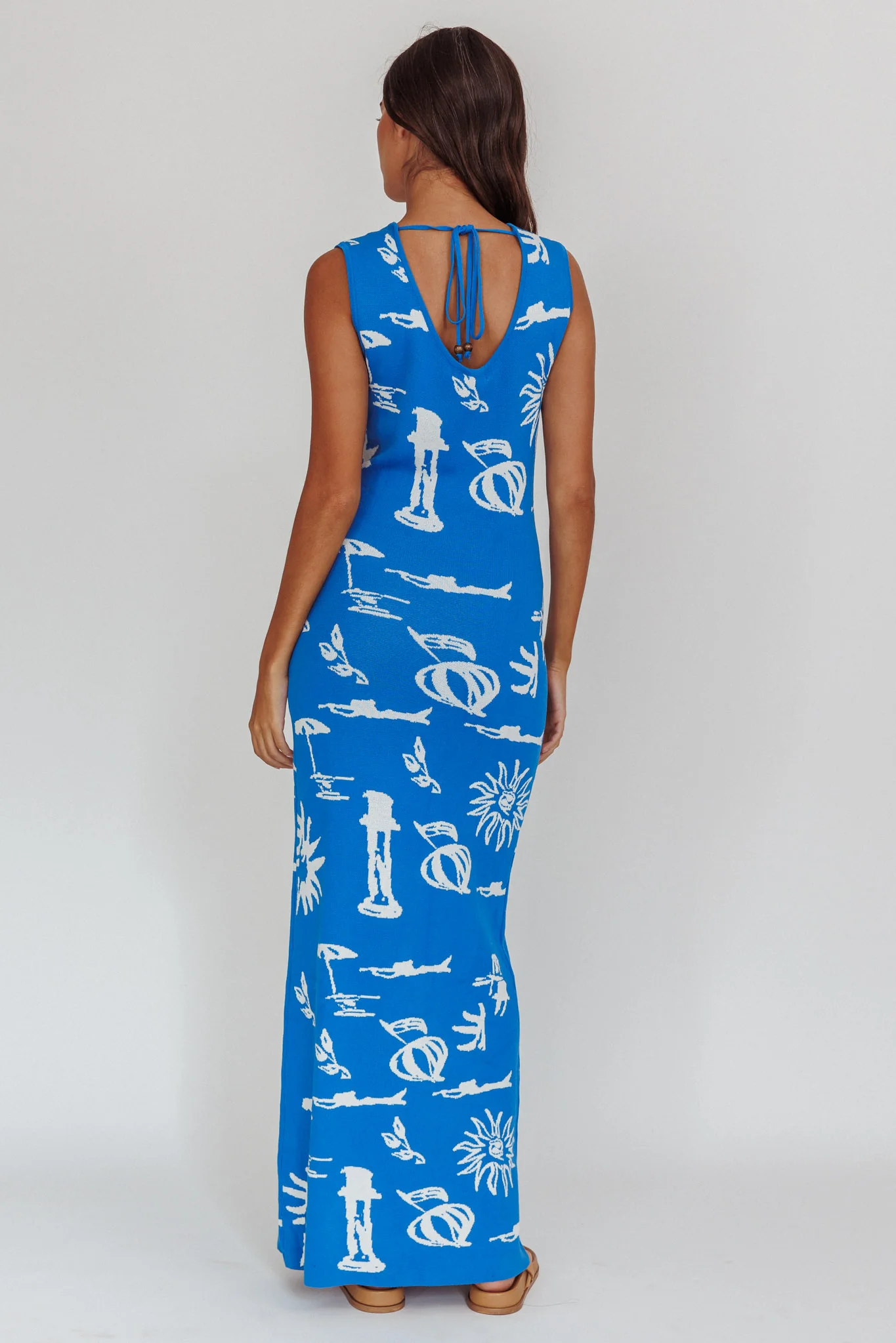 Irene Column Silhouette Maxi Dress Blue - Image 2