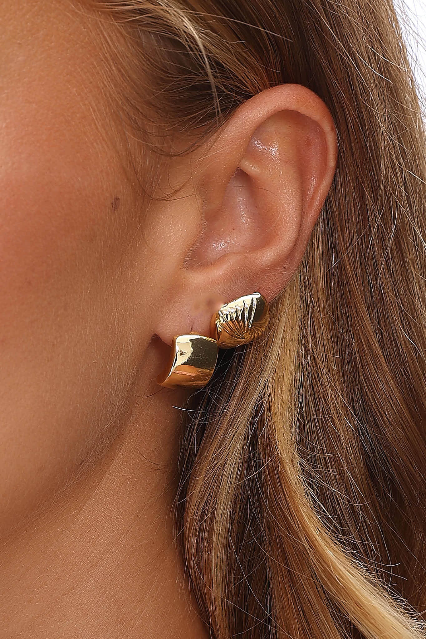 Irma Geometric Stud Earrings Set Gold - Image 3