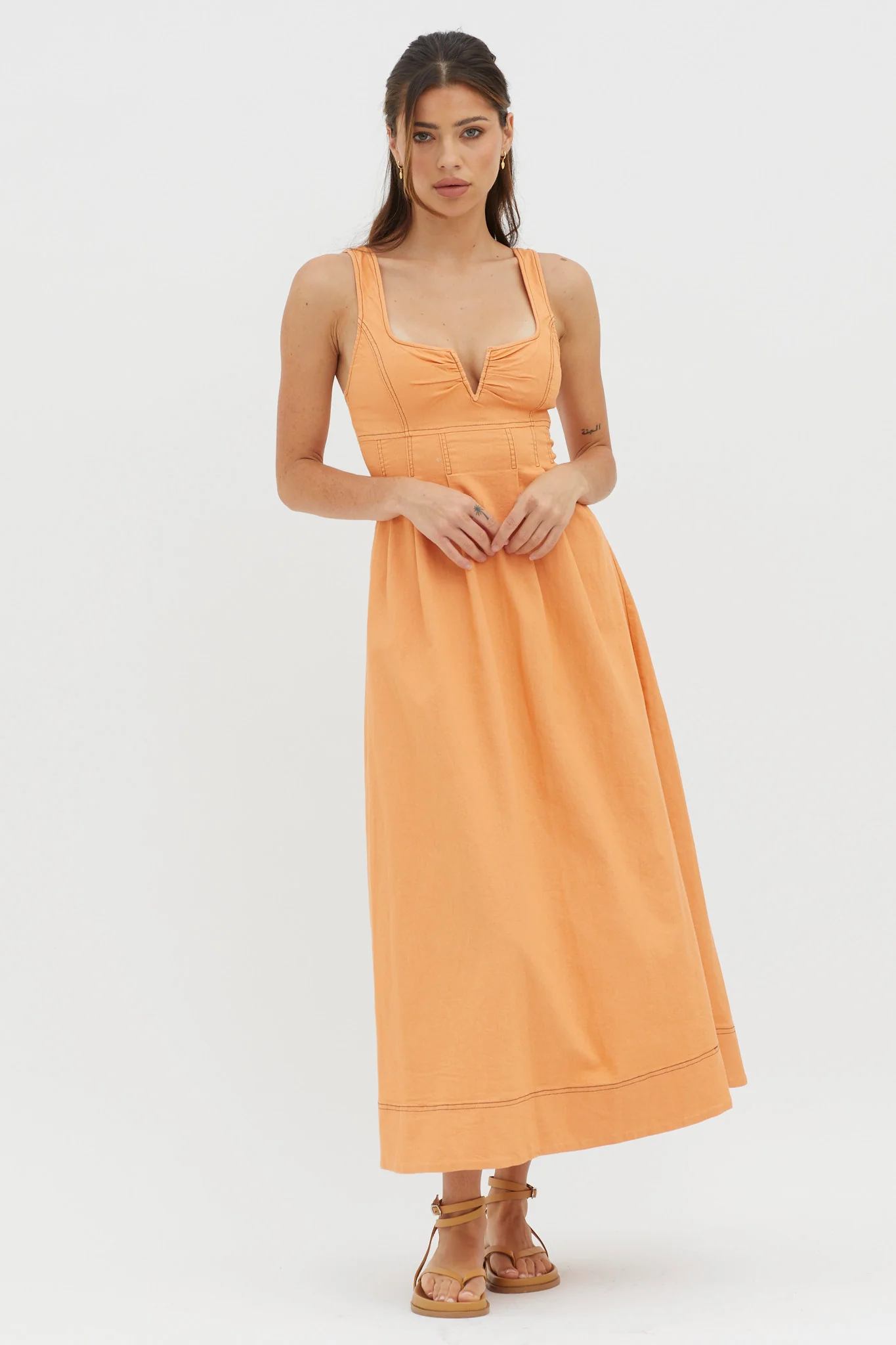 Isadore V-Bust Midi Dress Mango - Image 3