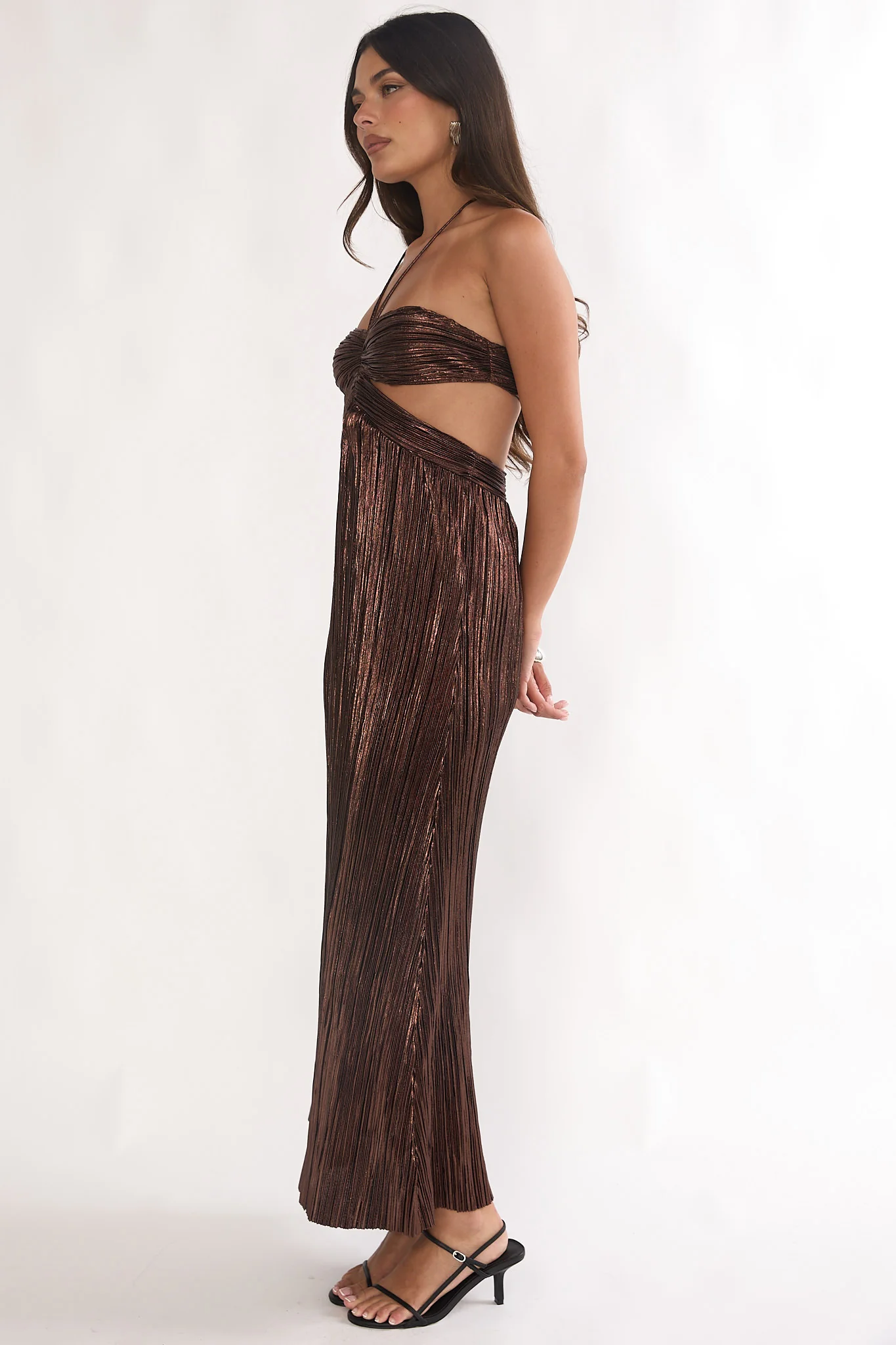 Isle Cut-Out Halterneck Maxi Dress Gold - Image 6