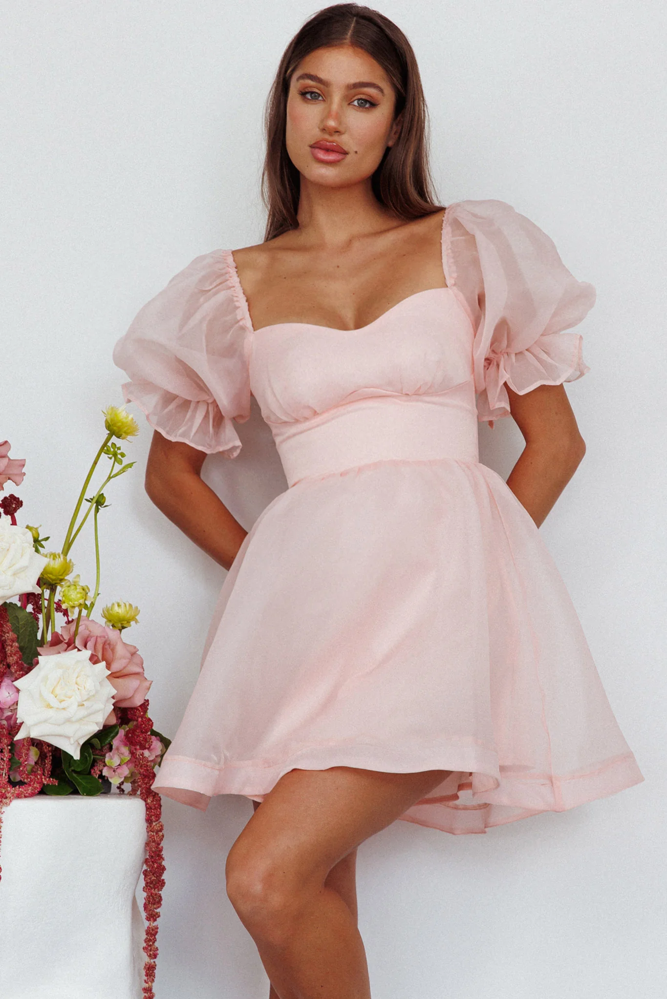 I've Got Sunshine Puff Sleeve Mini Dress Blush - Image 8