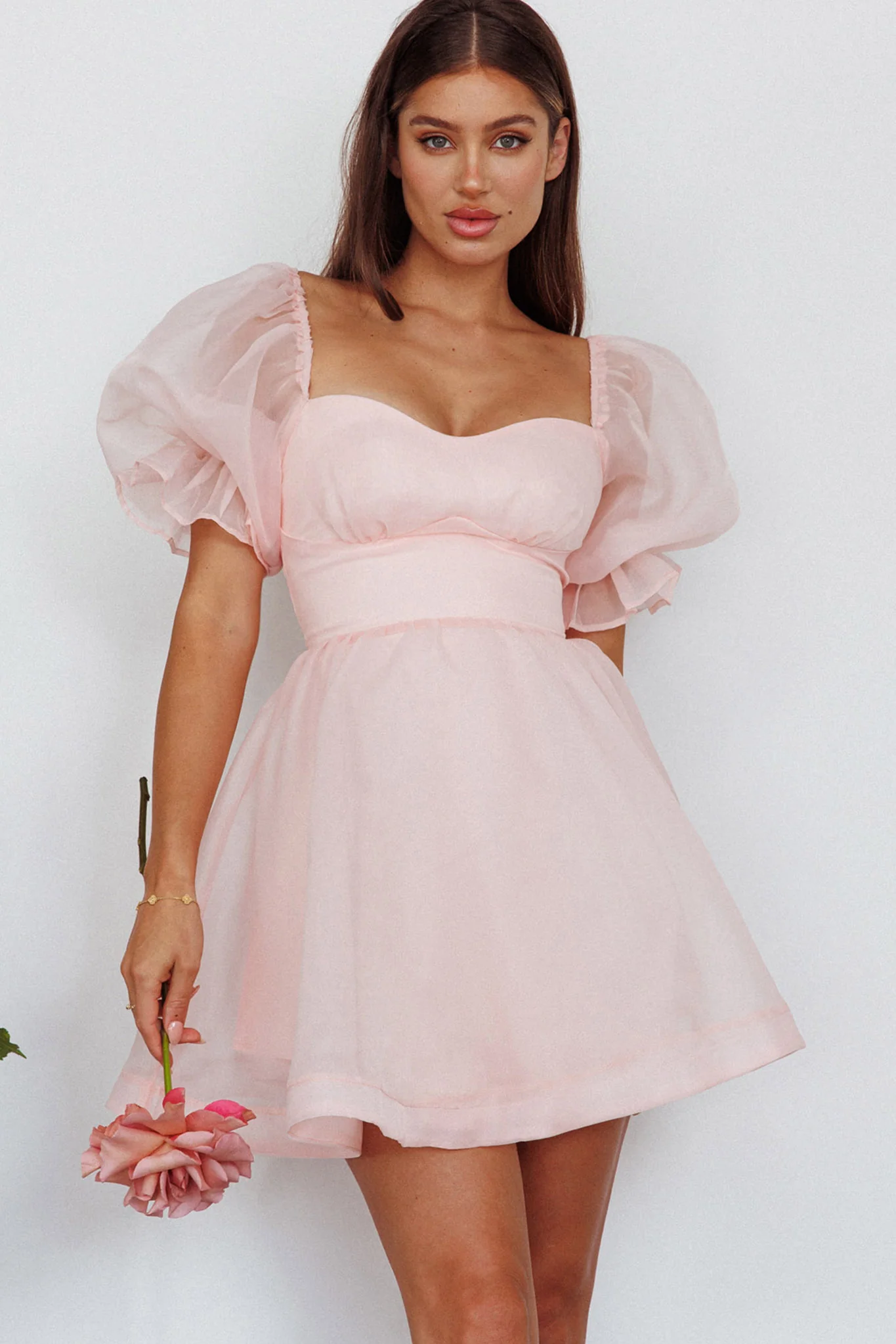 I've Got Sunshine Puff Sleeve Mini Dress Blush - Image 9