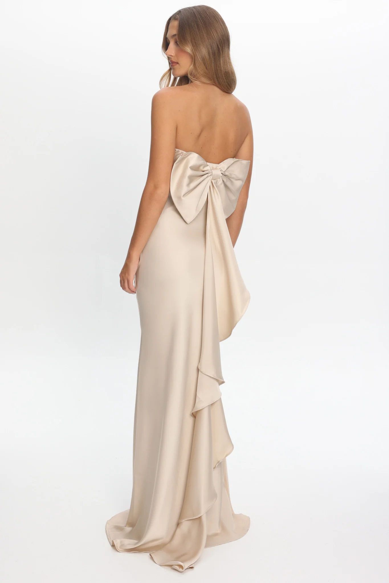 Iyeciz Strapless Maxi Dress Champagne - Image 2