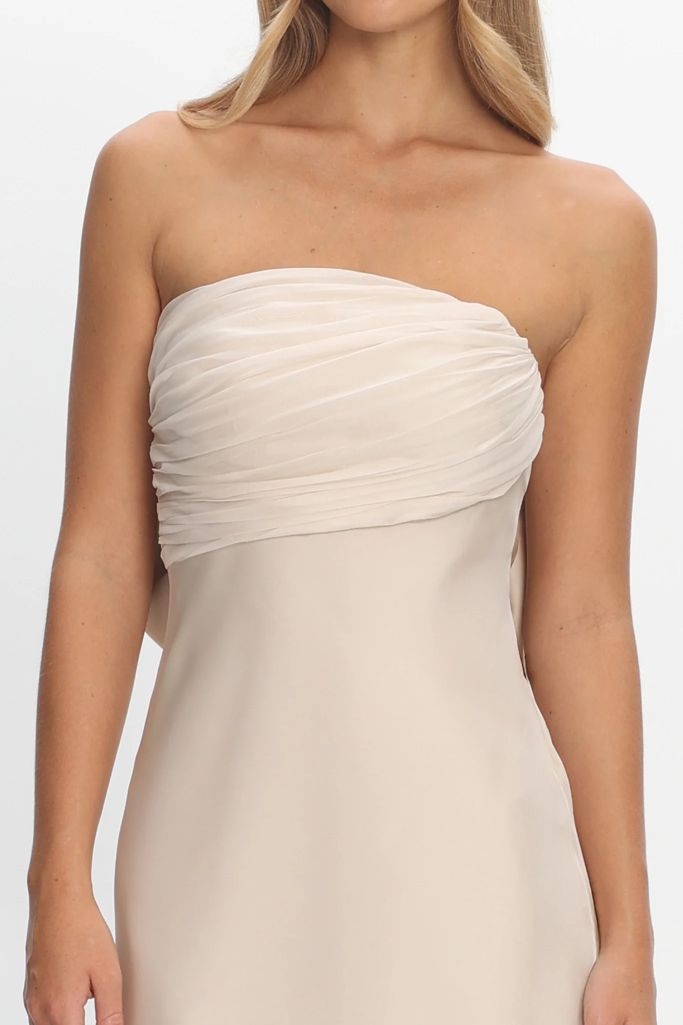 Iyeciz Strapless Maxi Dress Champagne - Image 3