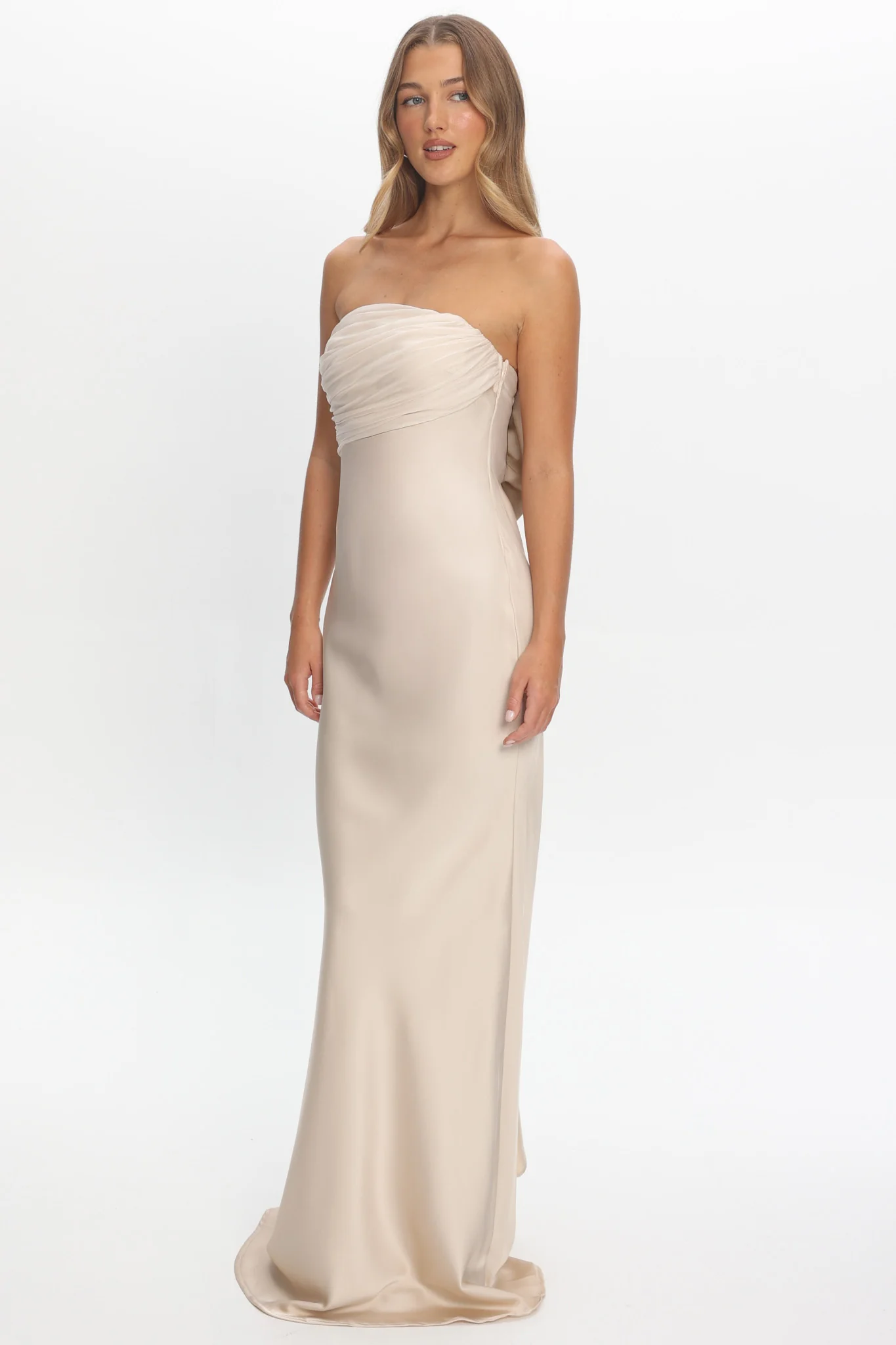 Iyeciz Strapless Maxi Dress Champagne - Image 4
