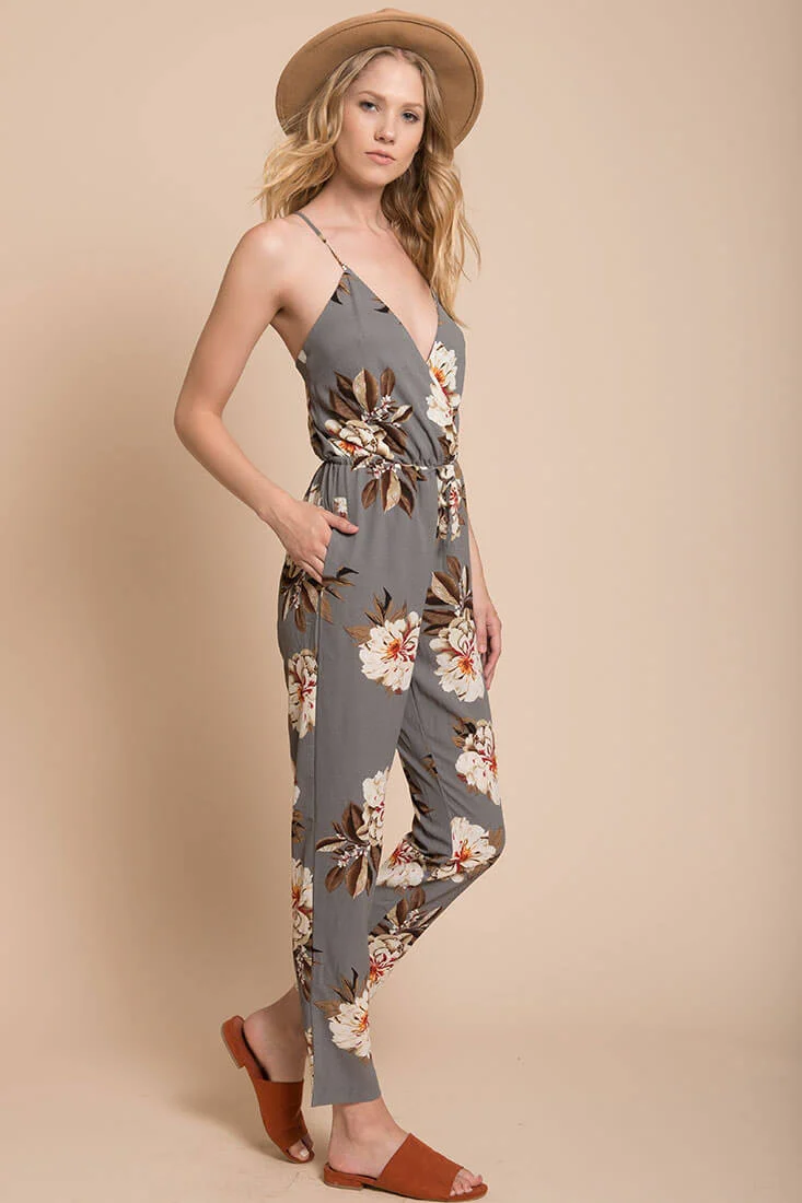 Izabella Grey Floral Jumpsuit - Image 3