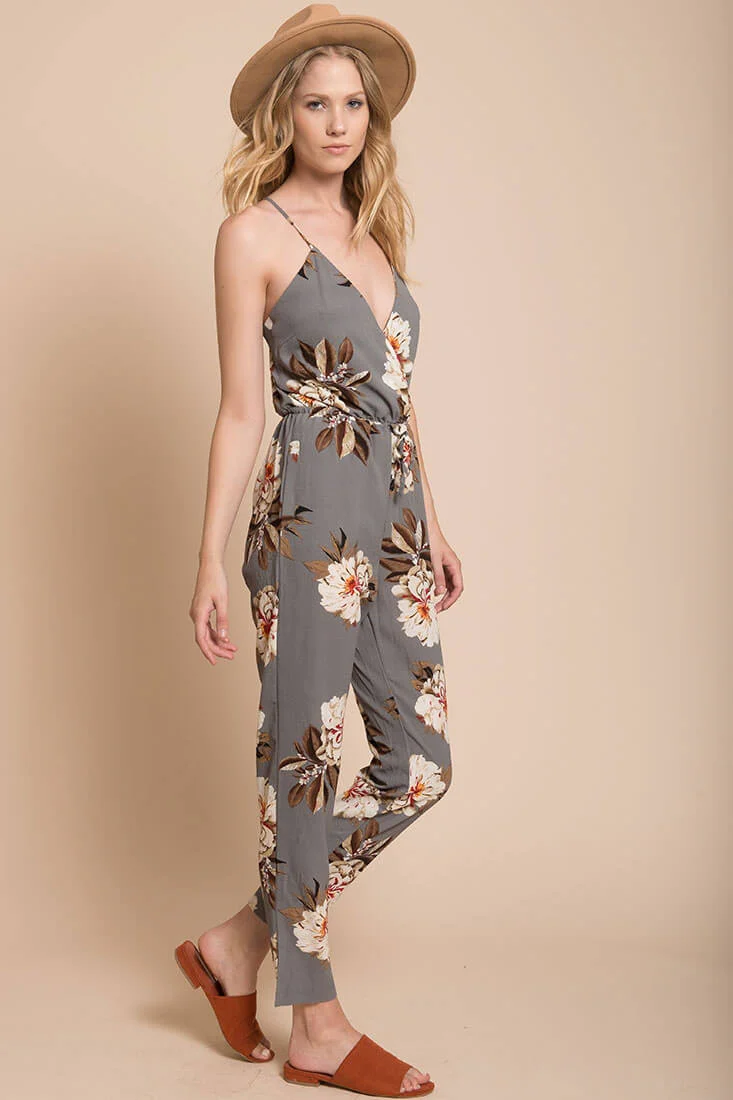 Izabella Grey Floral Jumpsuit - Image 5