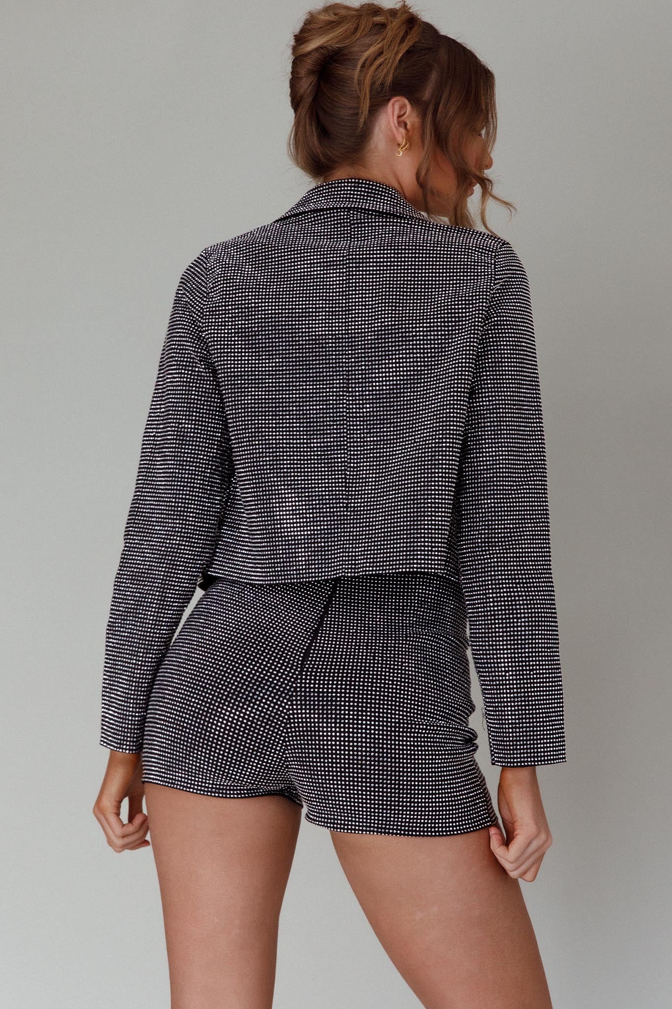 Jackpot Diamante Shorts Black - Image 2