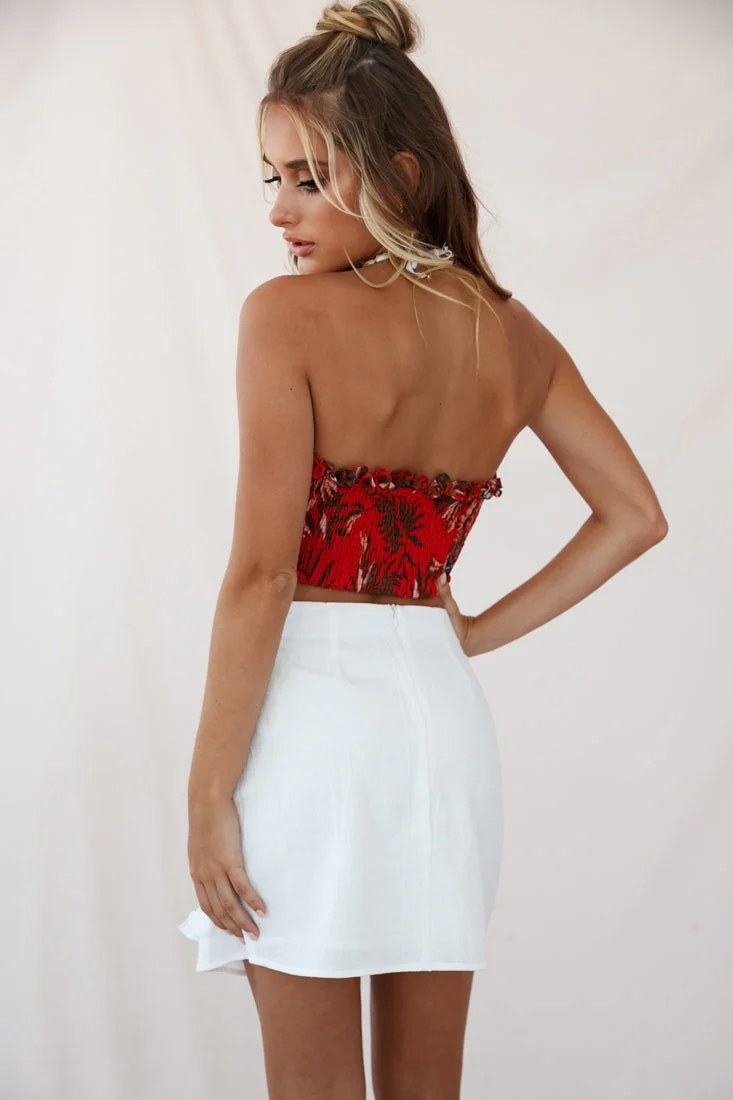 Jamaican Me Crazy Ruffle Bustier Red - Image 3