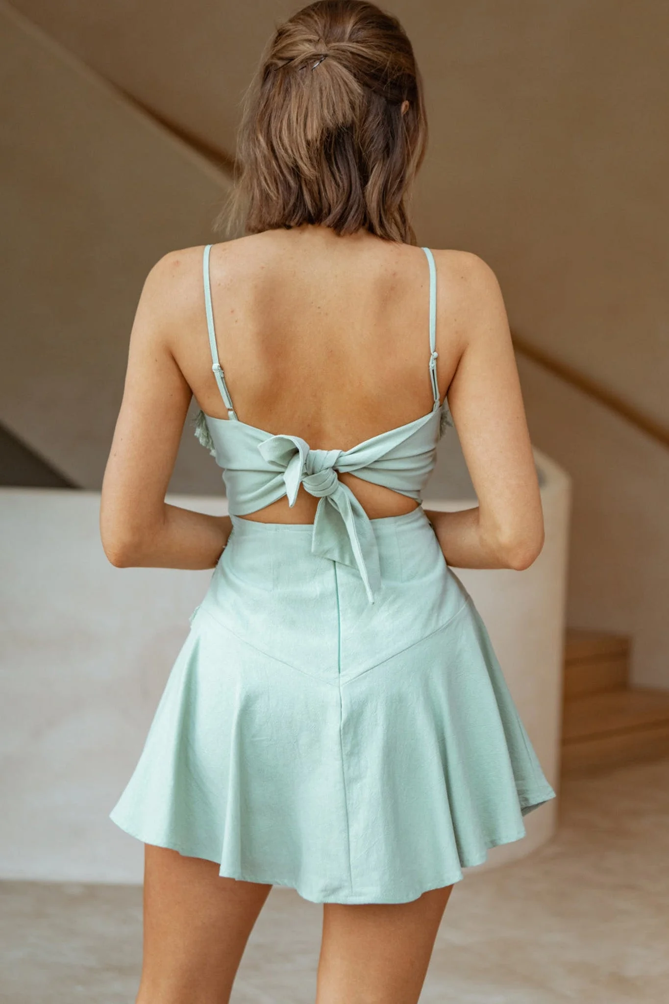 Janey Applique A-Line Dress Pistachio - Image 6