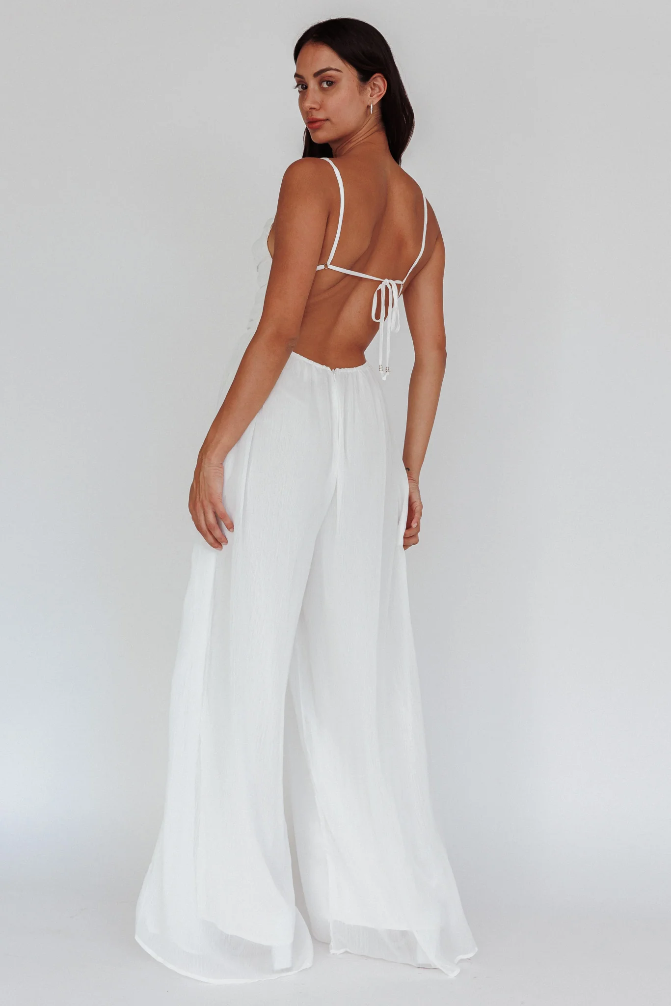 Janicca Ruched Bodice Jumpsuit Off White - Image 2