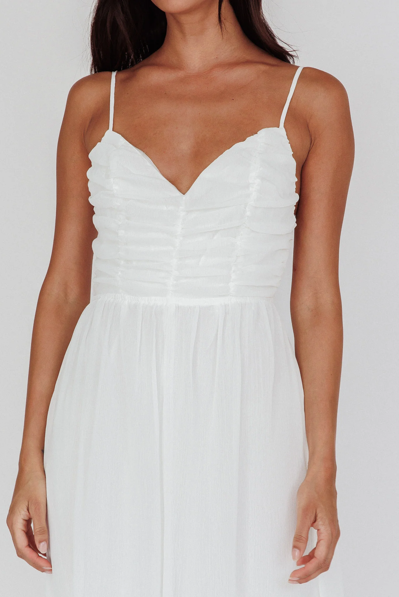 Janicca Ruched Bodice Jumpsuit Off White - Image 4