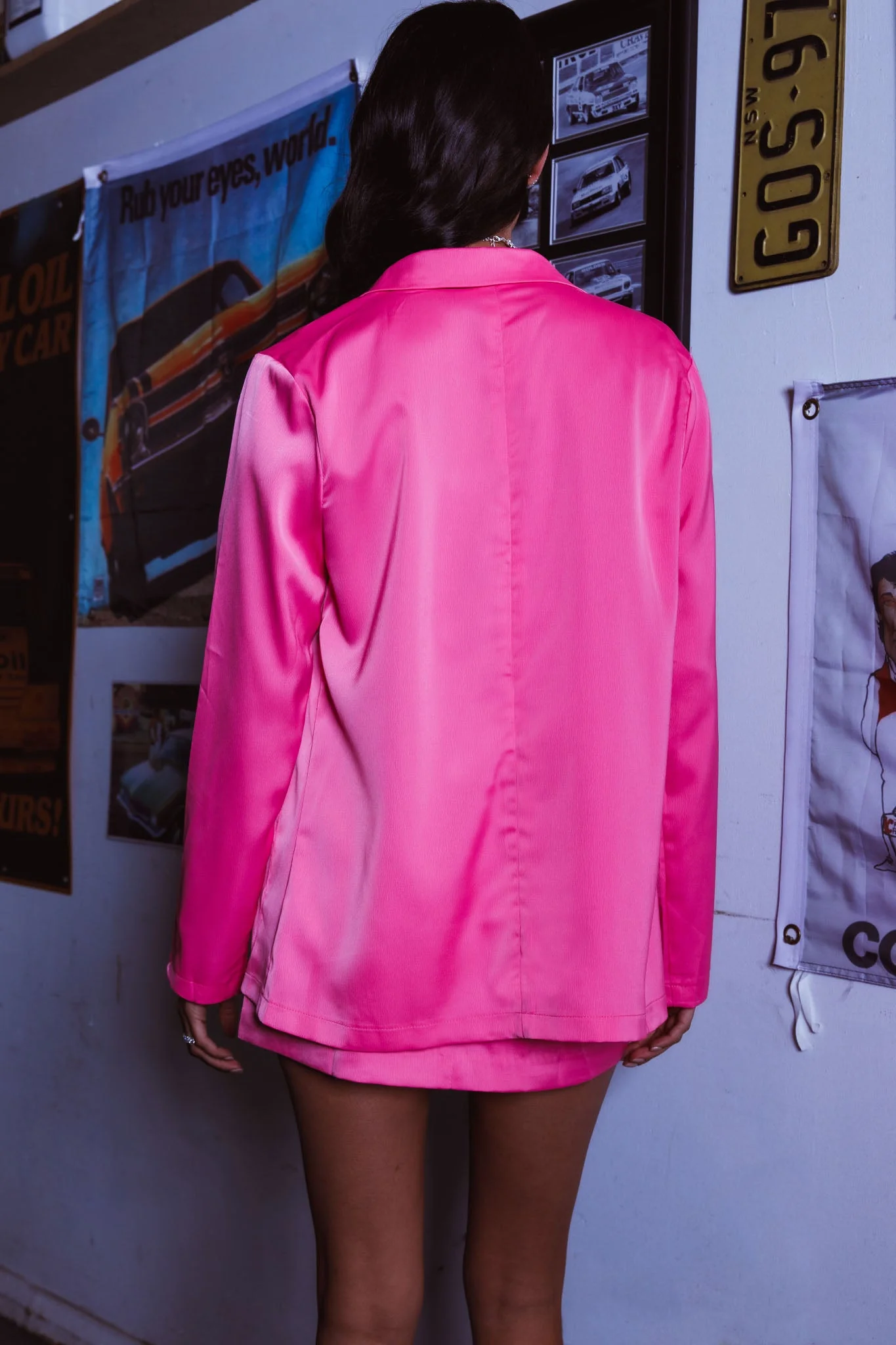 Jazmyn Satin Blazer Pink - Image 7