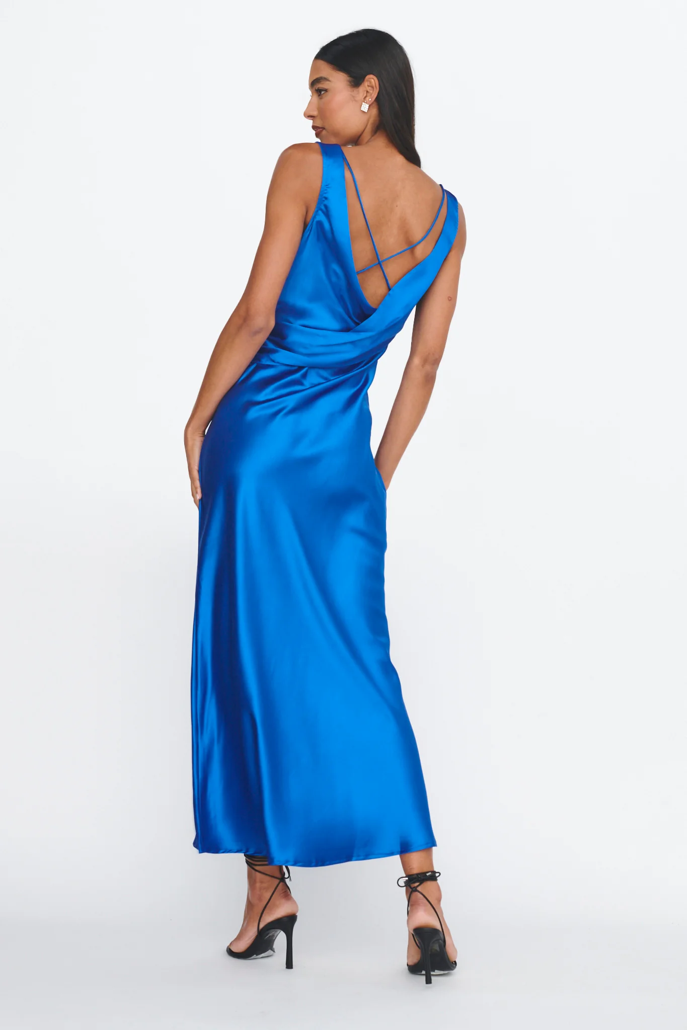 Jelena Draped Back Maxi Dress Sapphire - Image 2