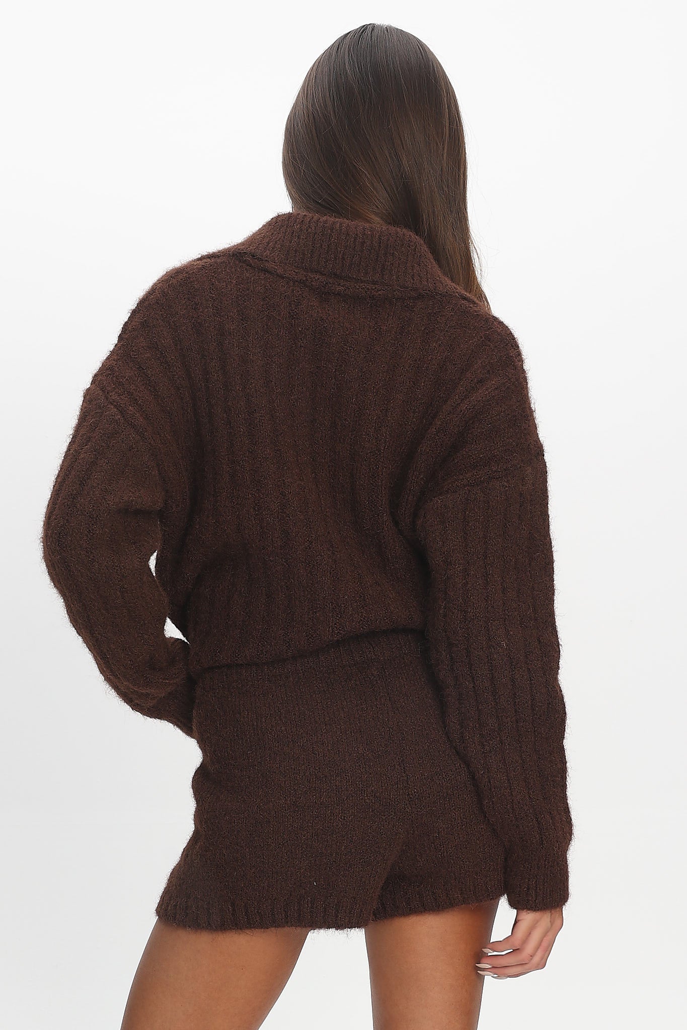 Jenae Knit Shorts Chocolate - Image 3