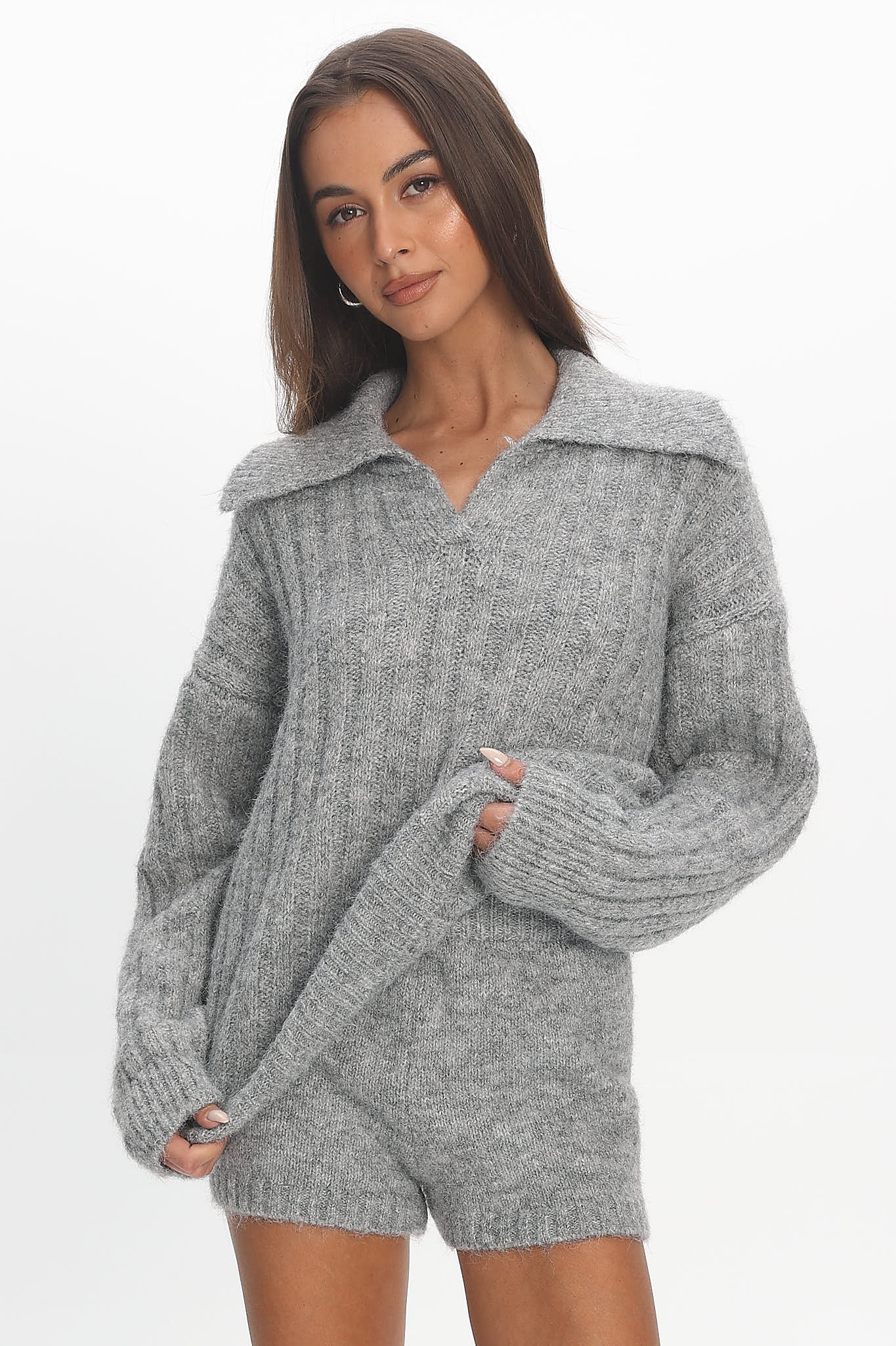 Jenae Oversized Drop Shoulder Sweater Grey - Image 6