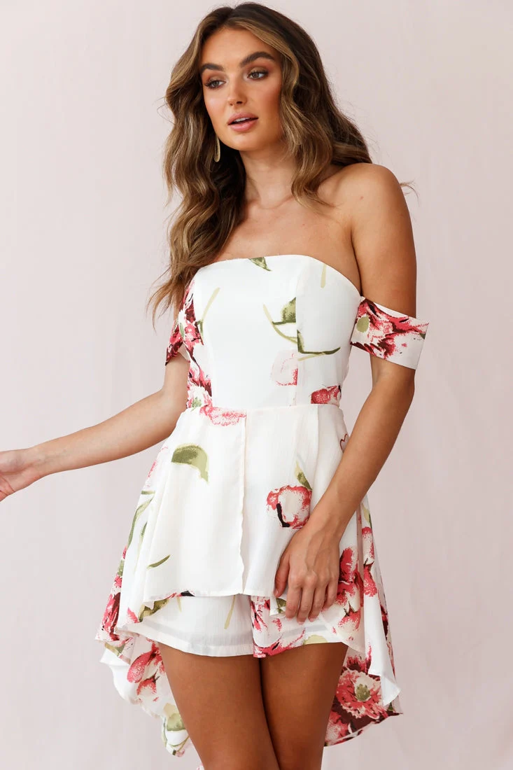 Jessa High-low Summer Brunch Romper Off White - Image 6