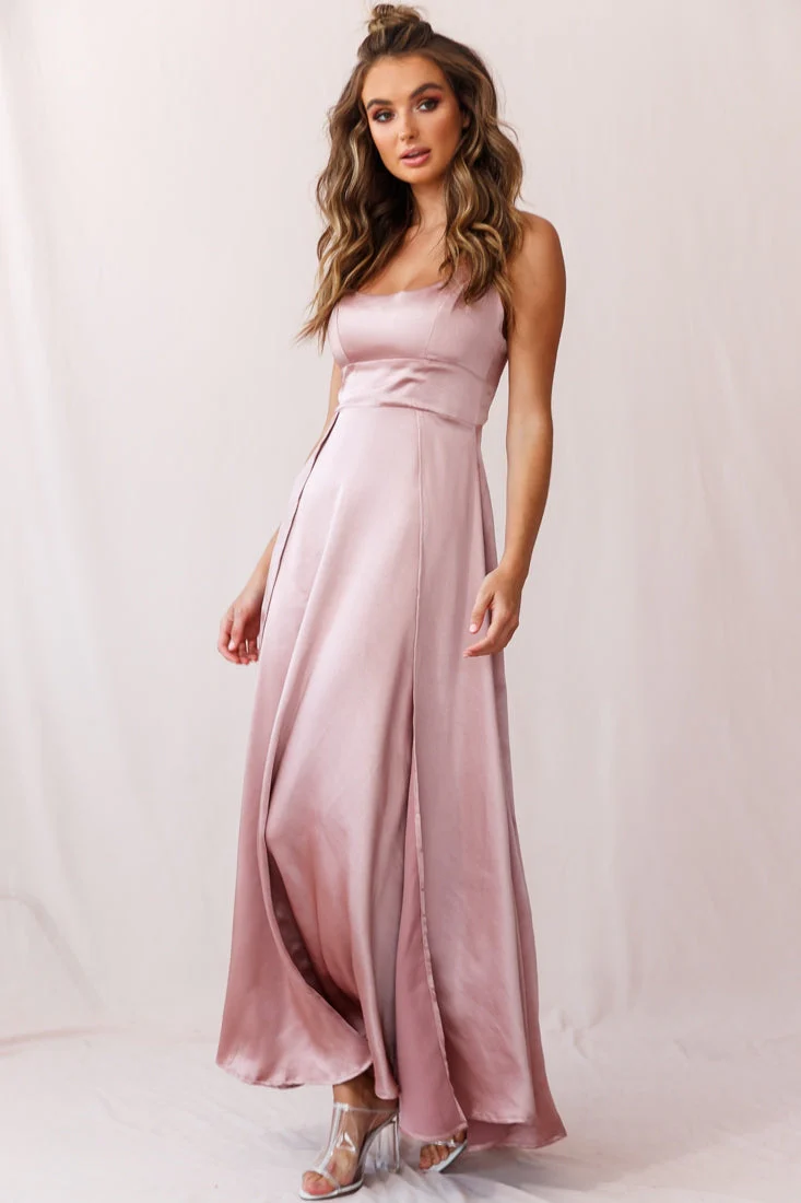 Joanne Empire Waist Maxi Dress Rose Gold - Image 6
