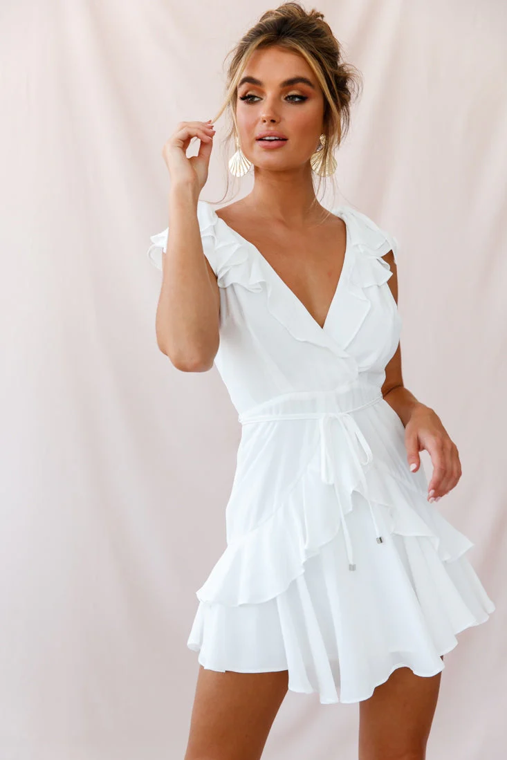 Jodi Ruffle Strap Tie-Back Dress White - Image 5