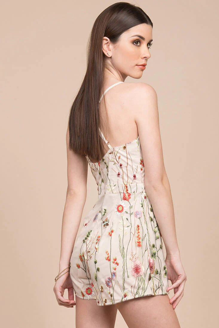 Jolie Floral Romper Beige - Image 5