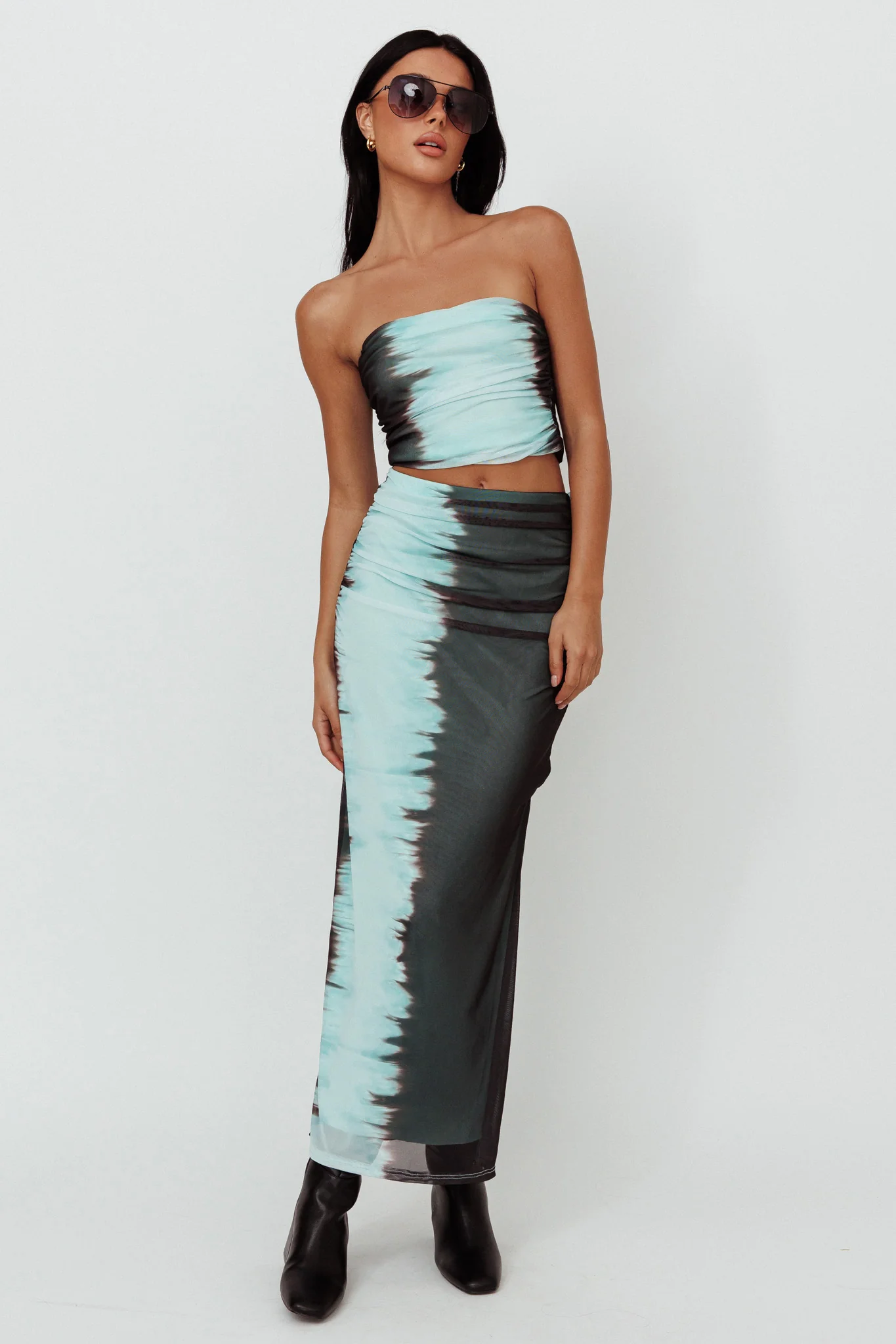 Jolyn Strapless Mesh Top Charcoal - Image 3