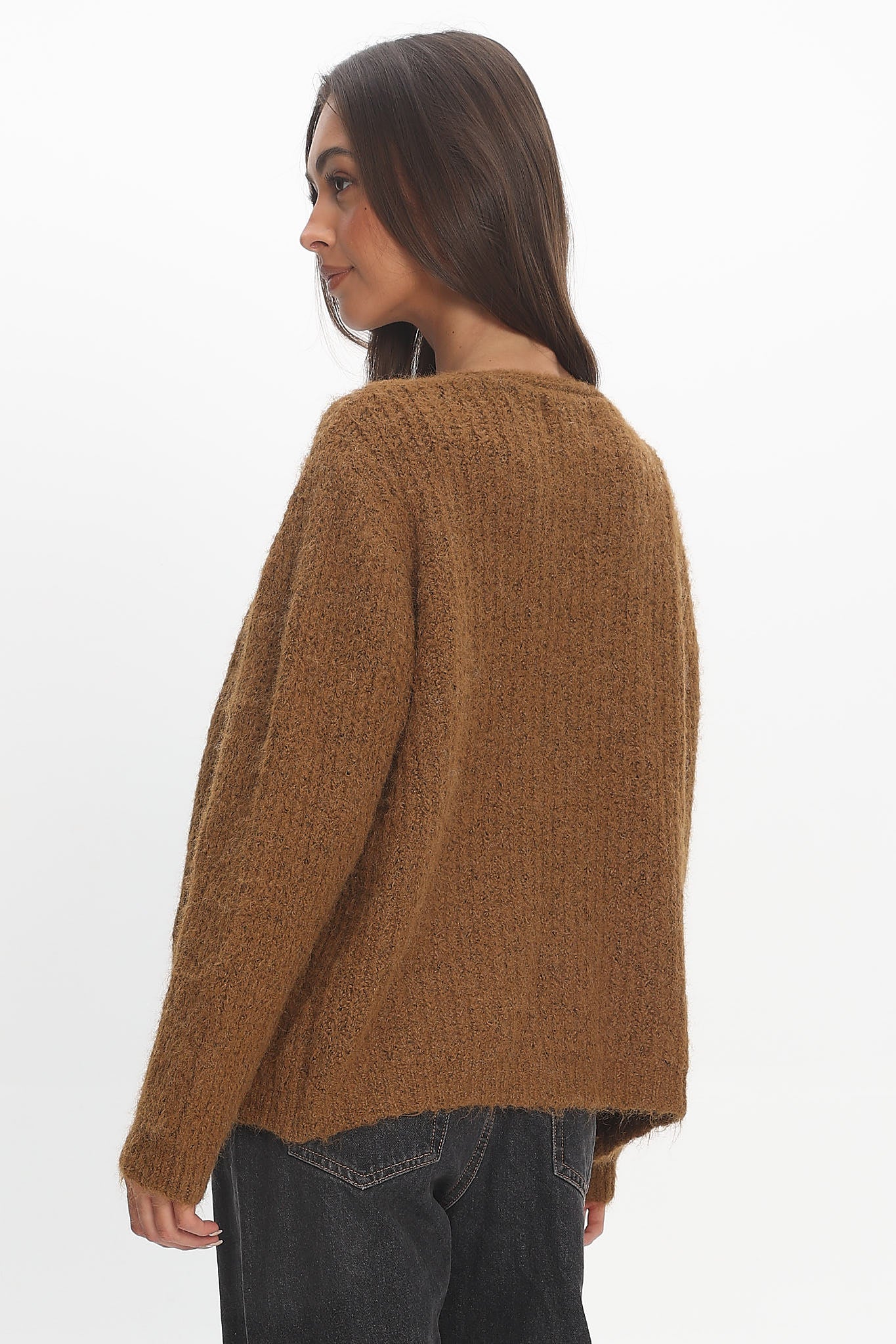 Jorie Knit Cardigan Brown - Image 3