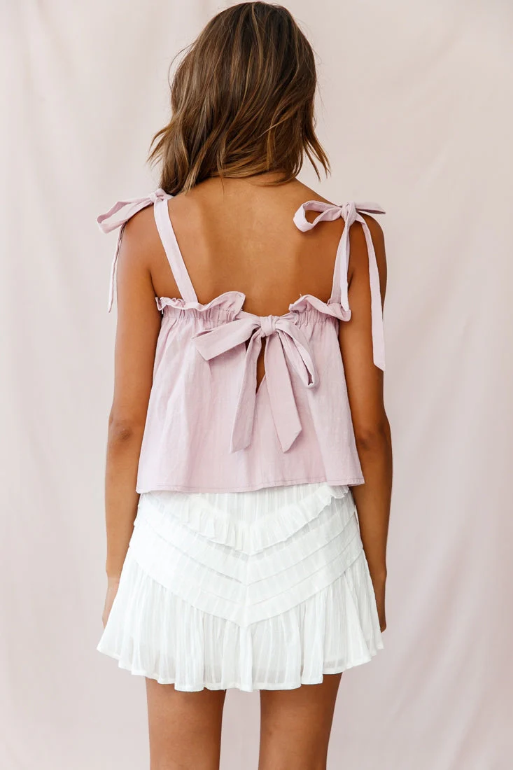 Journey Tied Shoulder Elasticated Neckline Top Blush - Image 3