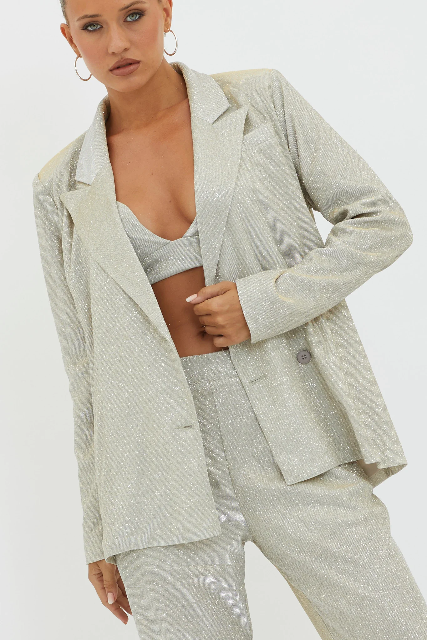 Joyeux Notch Lapel Jacket Champagne - Image 4